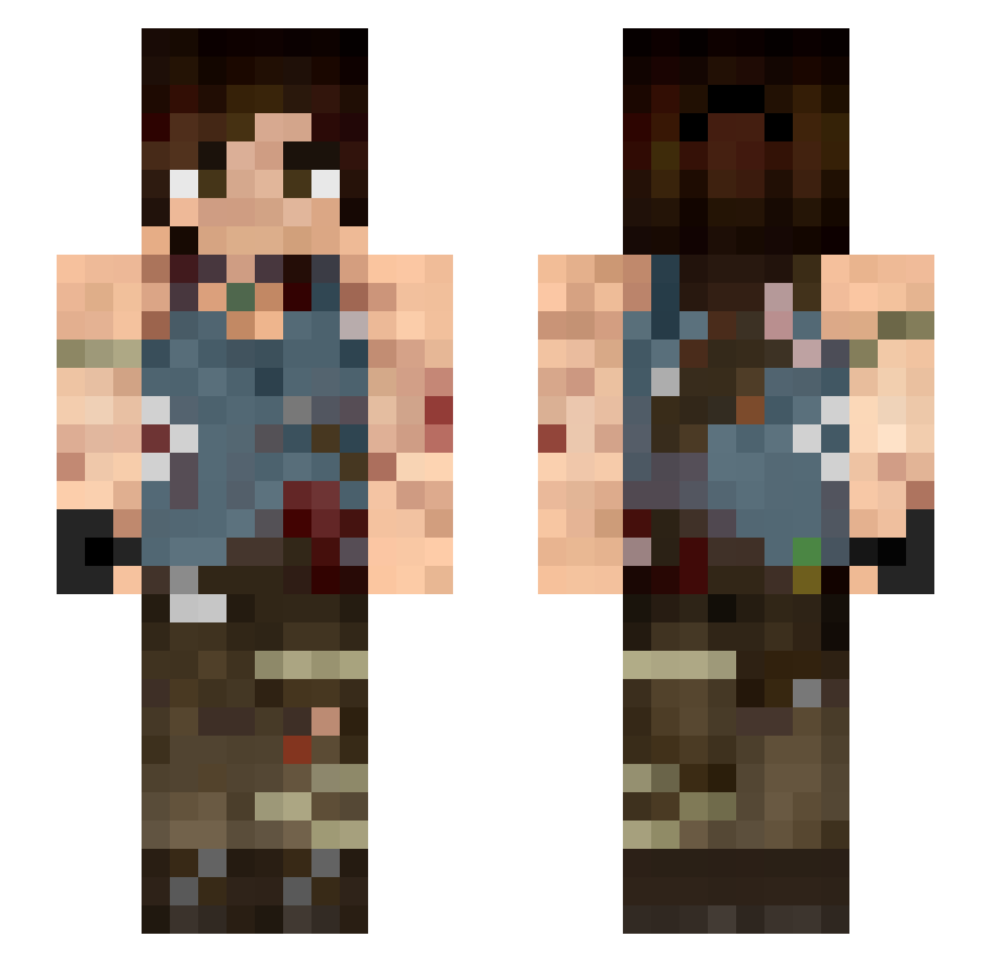gigglefinger541 Minecraft skin, front and back view