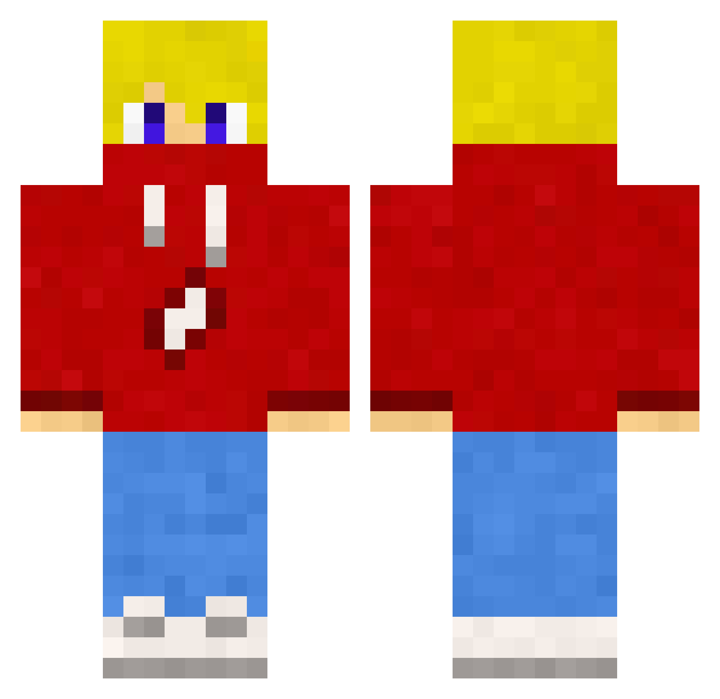 Friezy Minecraft skin, front and back view