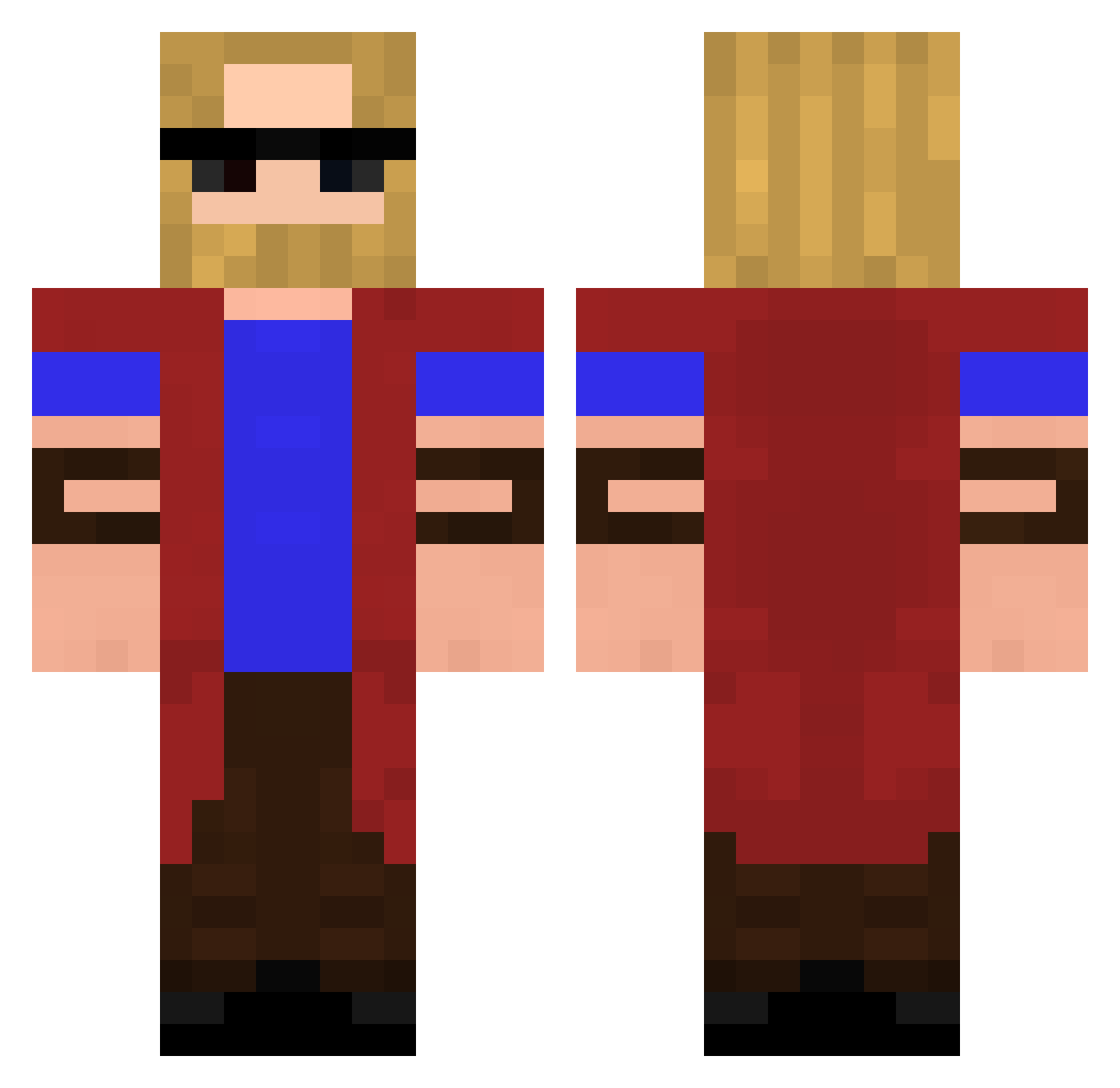 arturogalarga Minecraft skin, front and back view