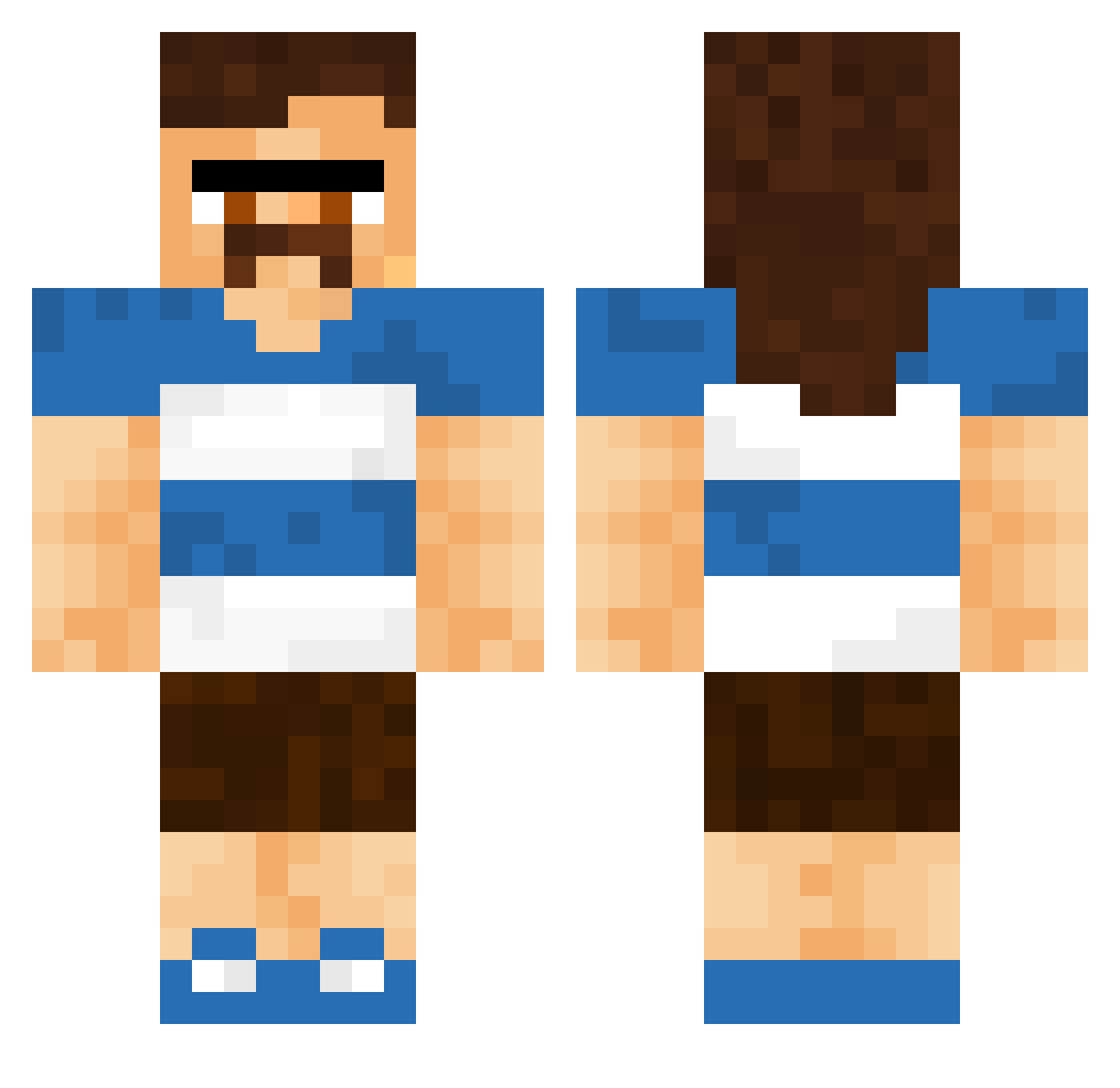 KingEscoBar Minecraft skin, front and back view
