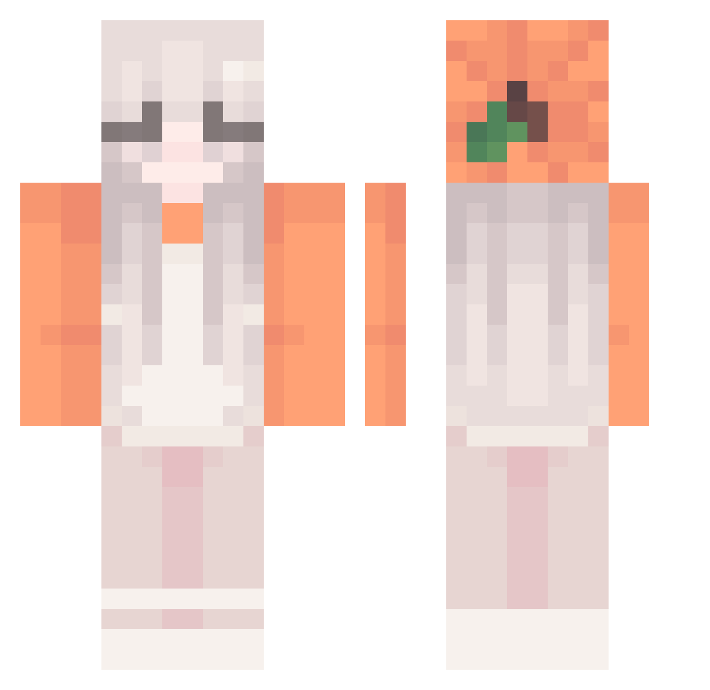 q4cf Minecraft skin, front and back view
