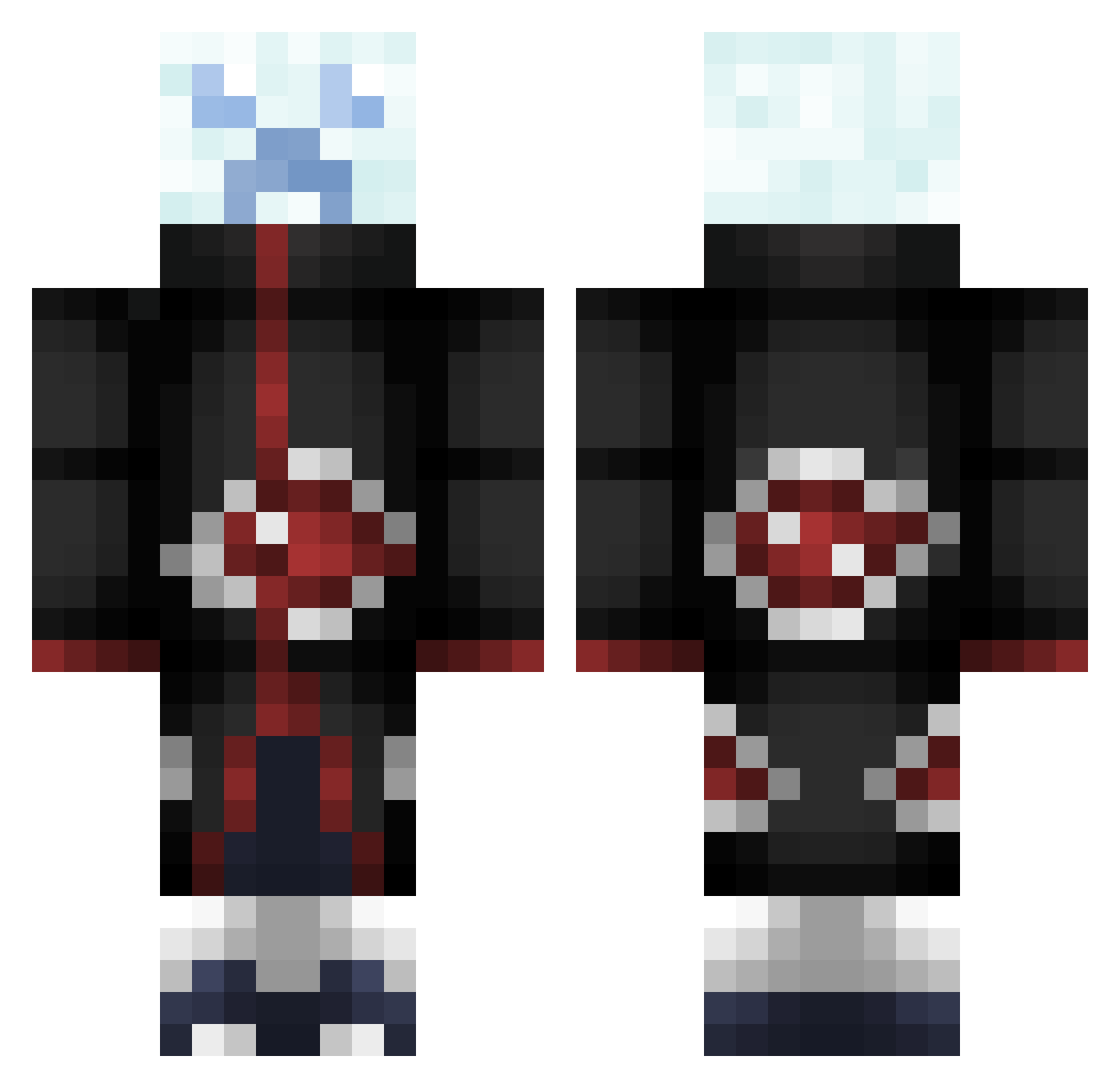 HoodedGuyy Minecraft skin, front and back view