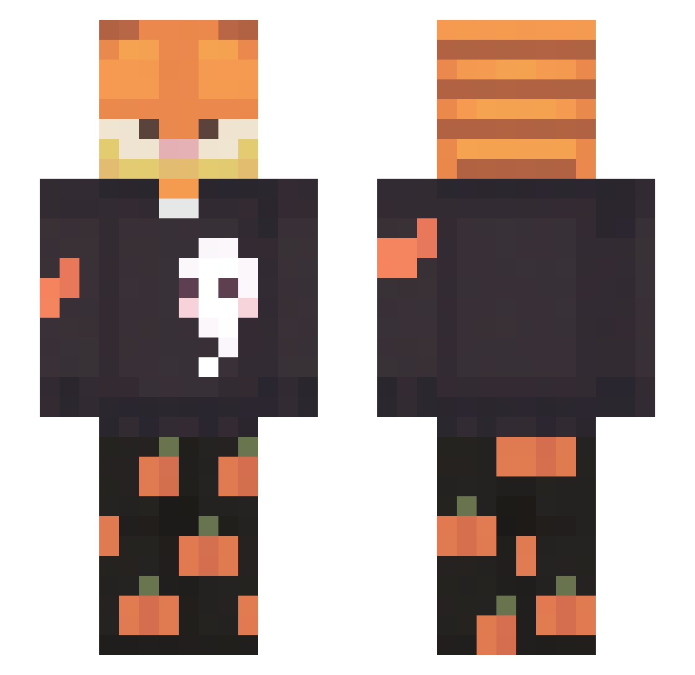 SiriusBv Minecraft skin, front and back view