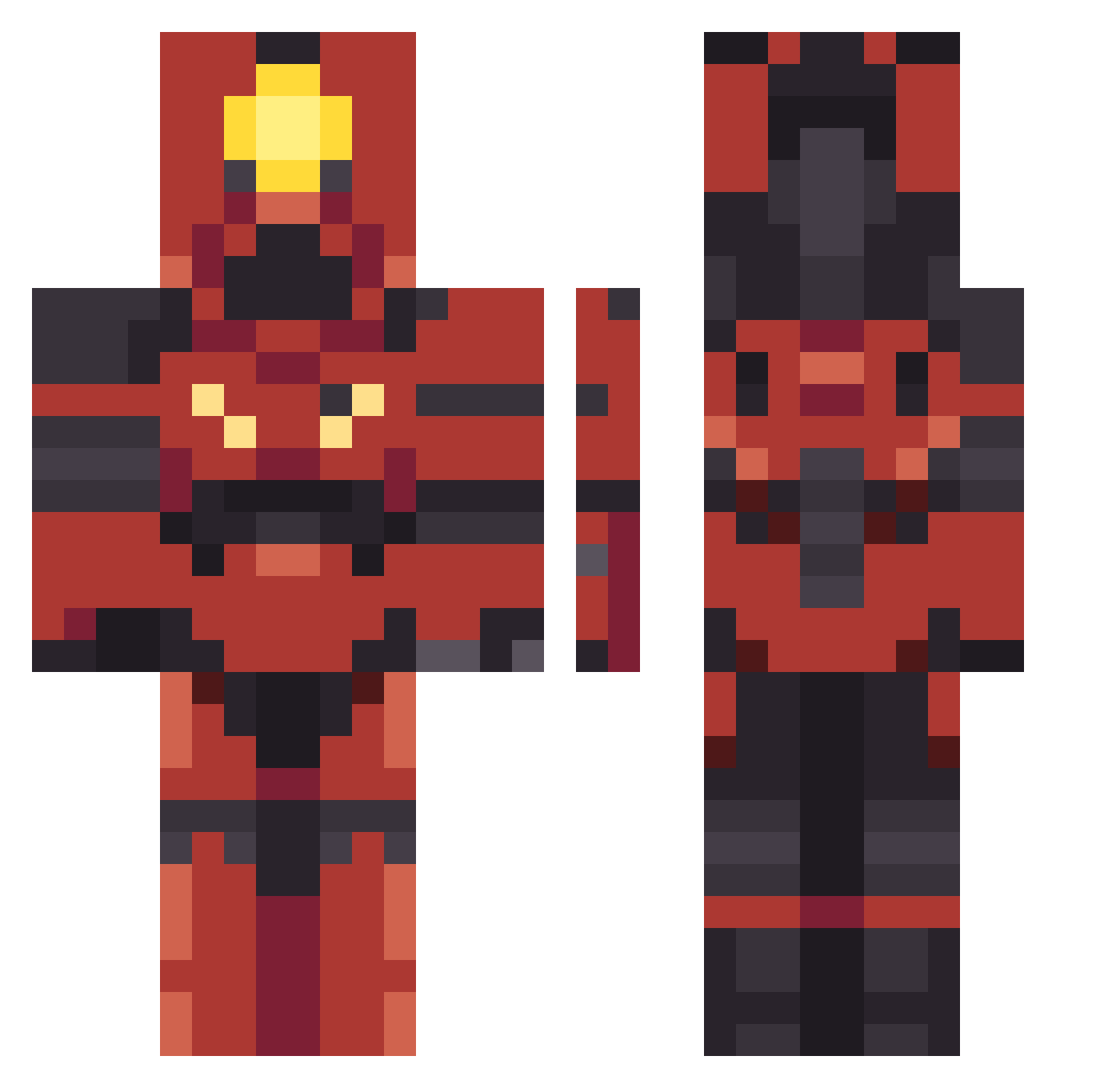 BossPlayer14700 Minecraft skin, front and back view