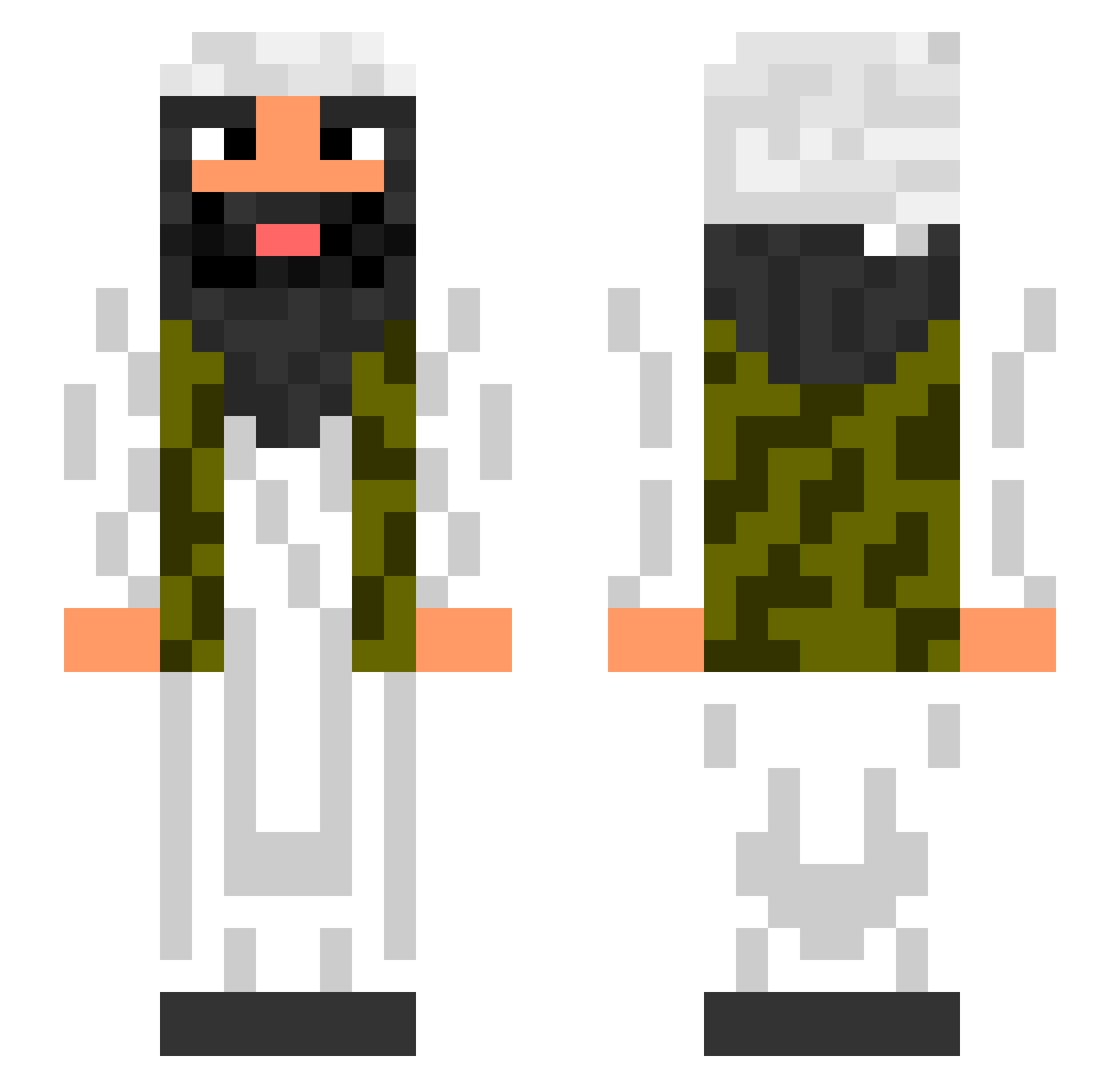 Mosque Minecraft skin, front and back view