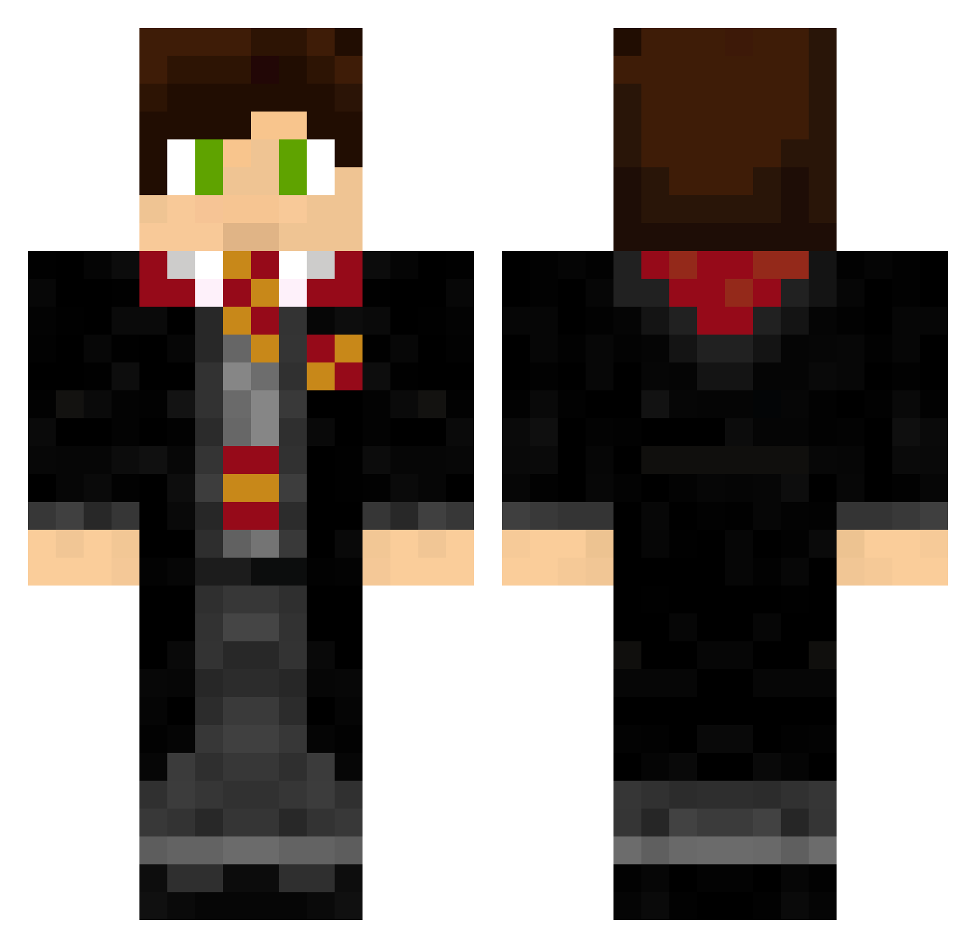 Deminyx Minecraft skin, front and back view