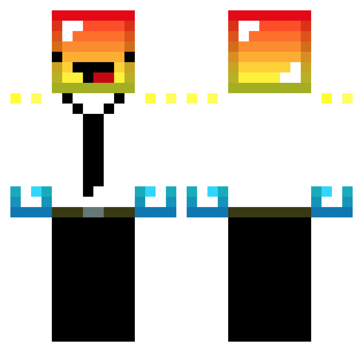 LittlemanGamenz Minecraft skin, front and back view