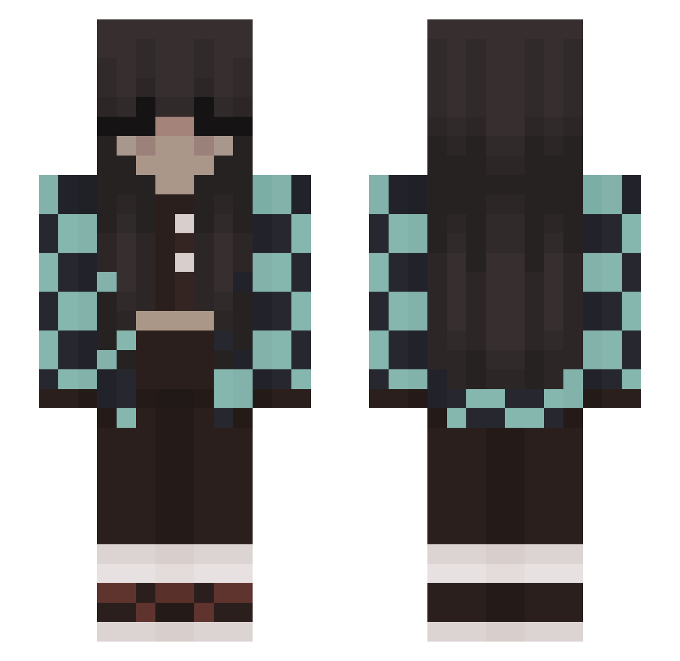 hawonnn Minecraft skin, front and back view