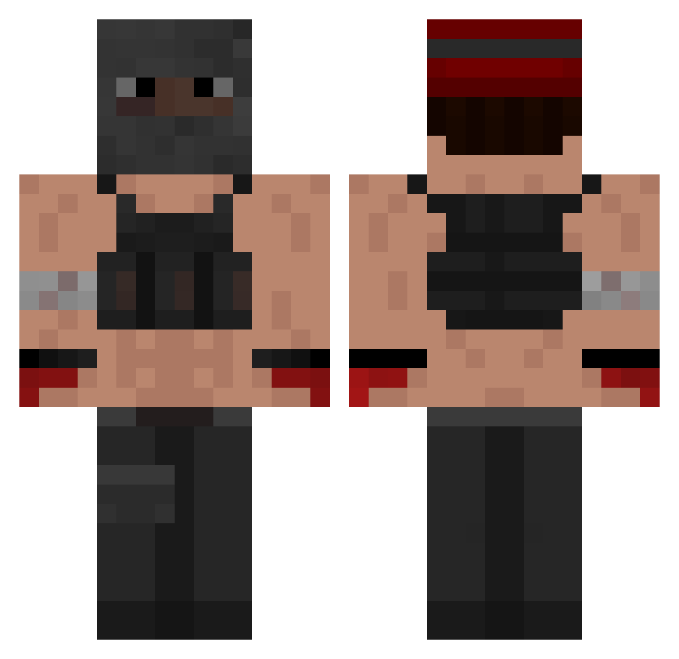 Sosojoken Minecraft skin, front and back view
