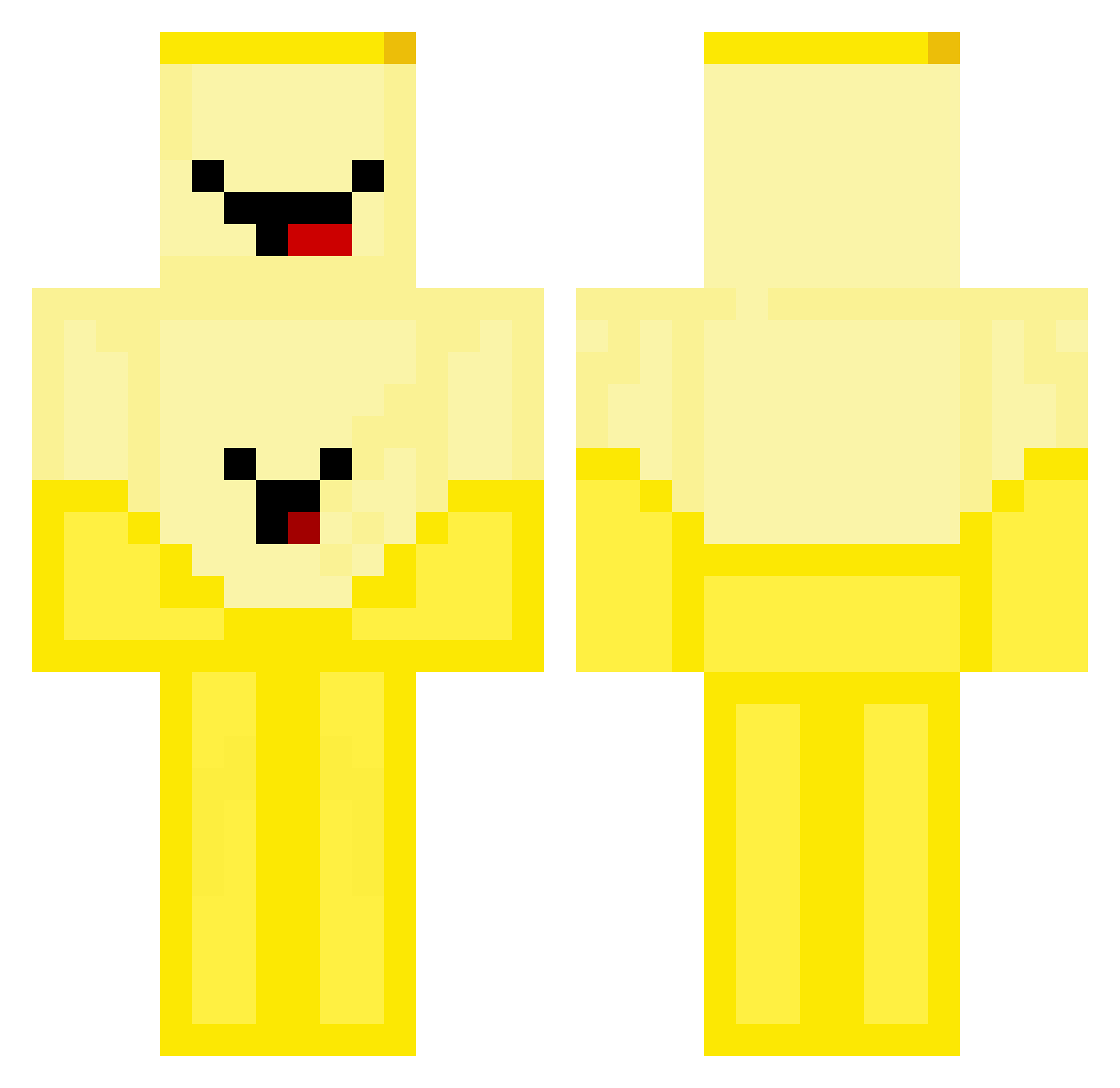 Bananen_Bube Minecraft skin, front and back view