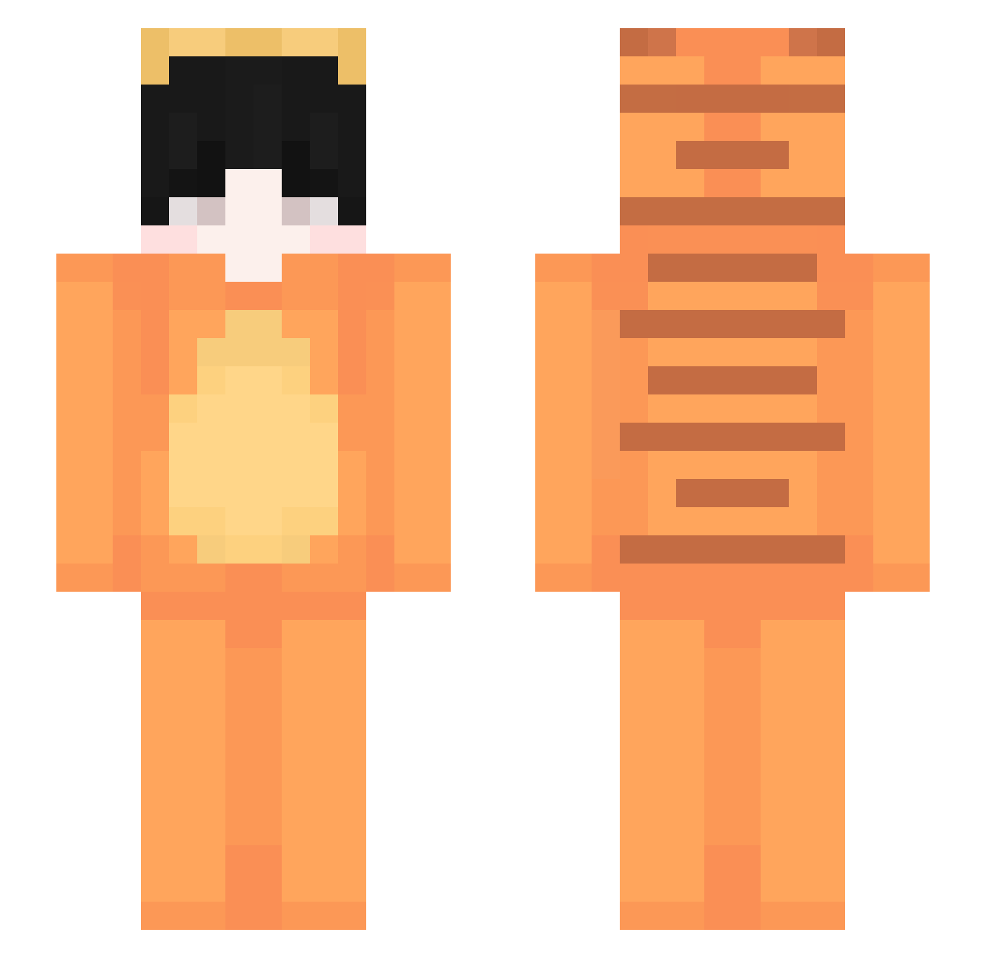 sqoi Minecraft skin, front and back view