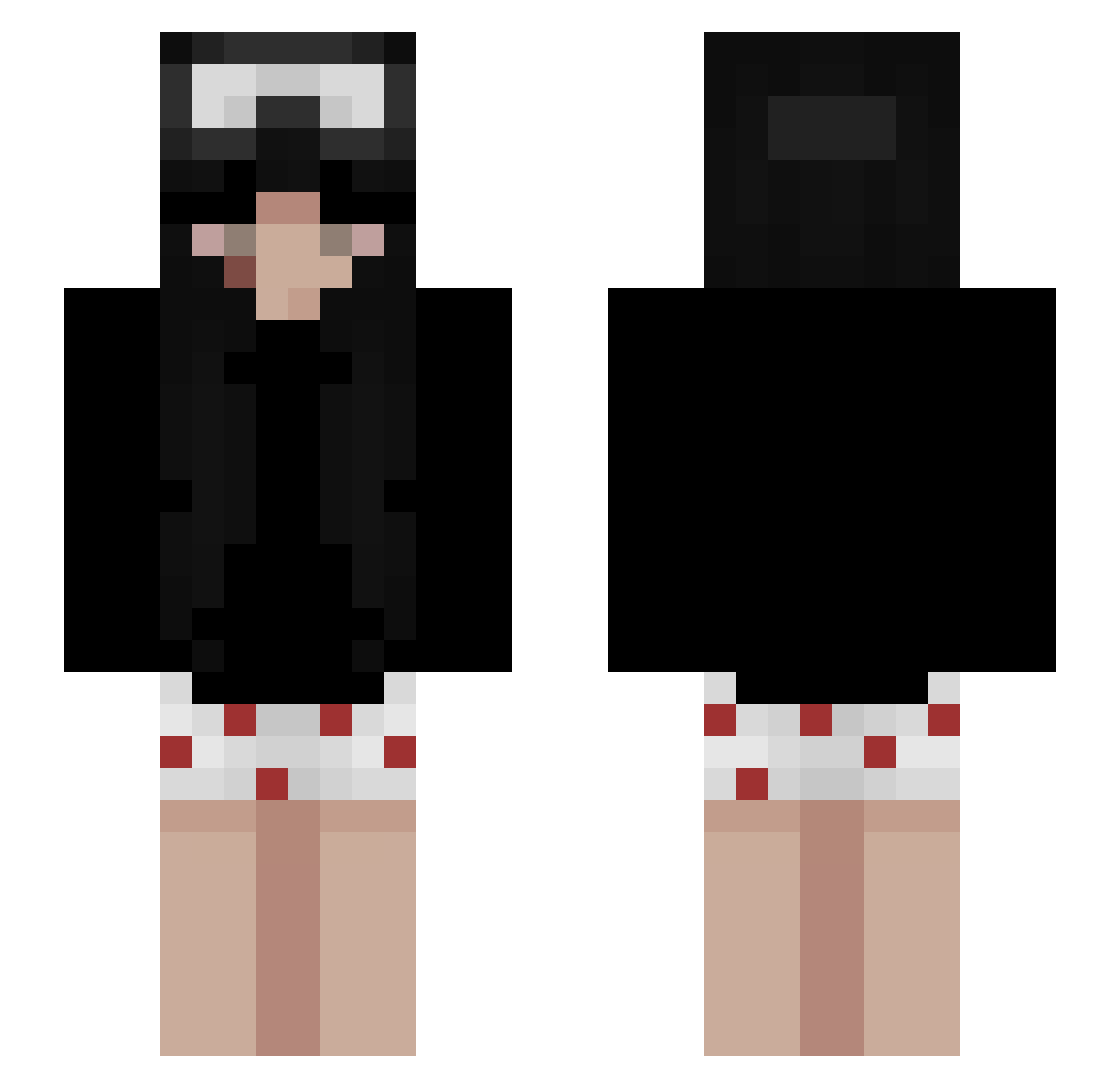 BrokenWhiffy Minecraft skin, front and back view