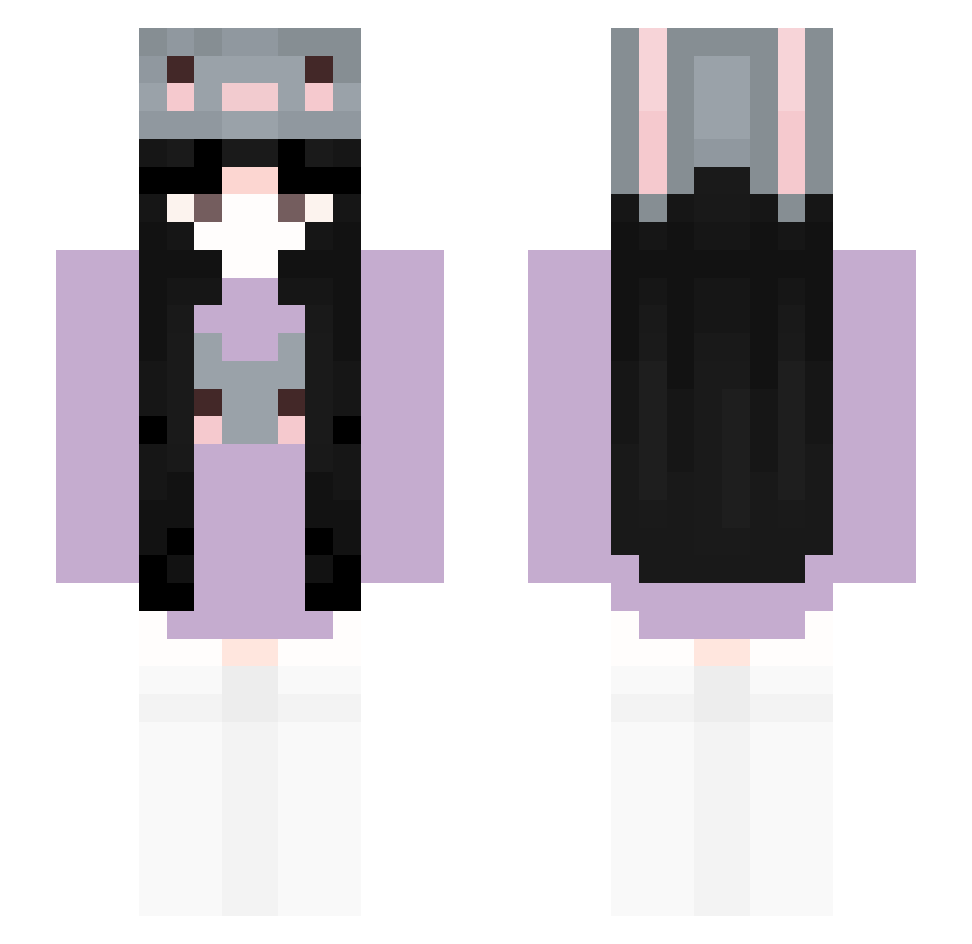 Eleostarr Minecraft skin, front and back view