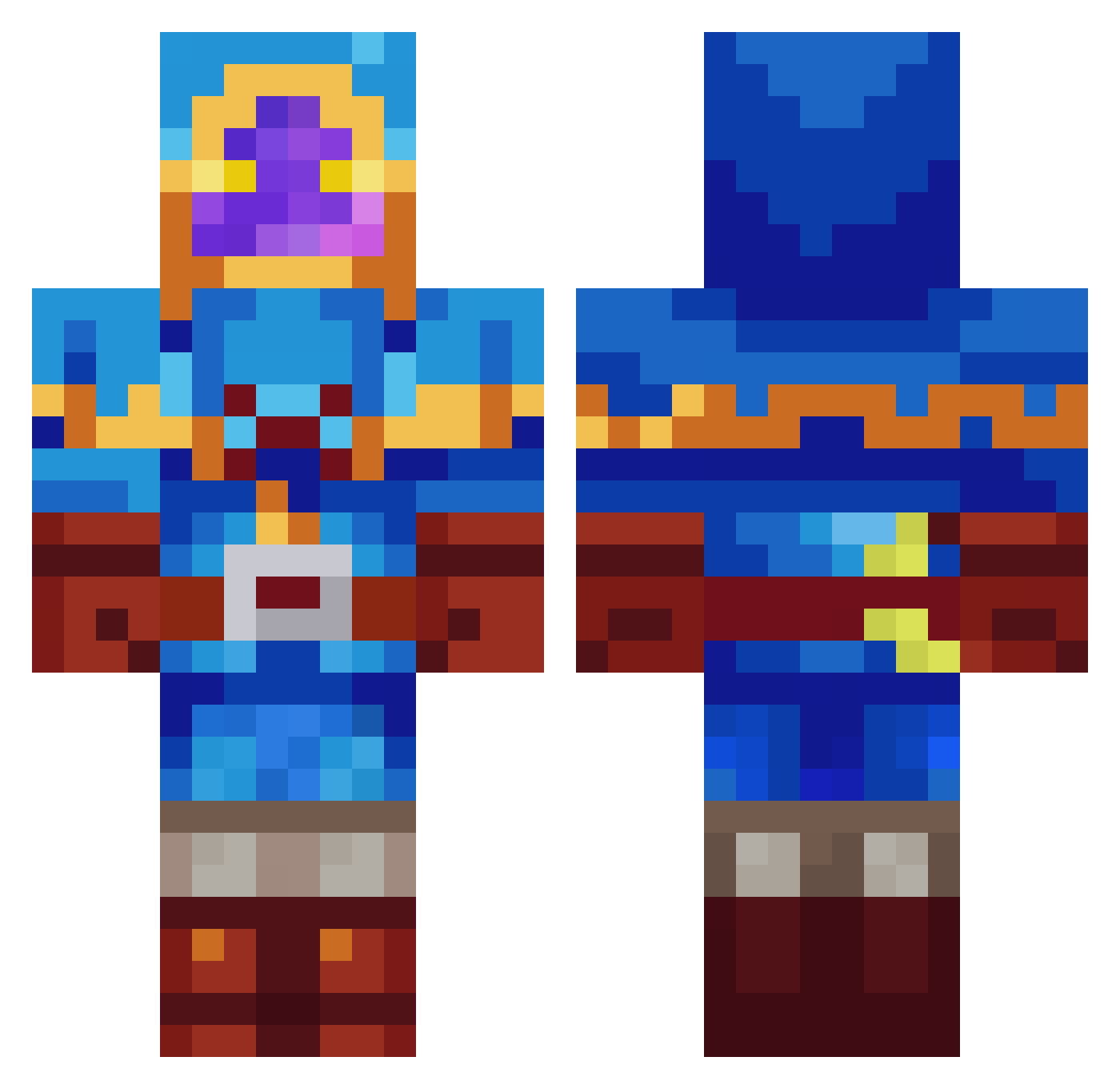 Dawiduus Minecraft skin, front and back view