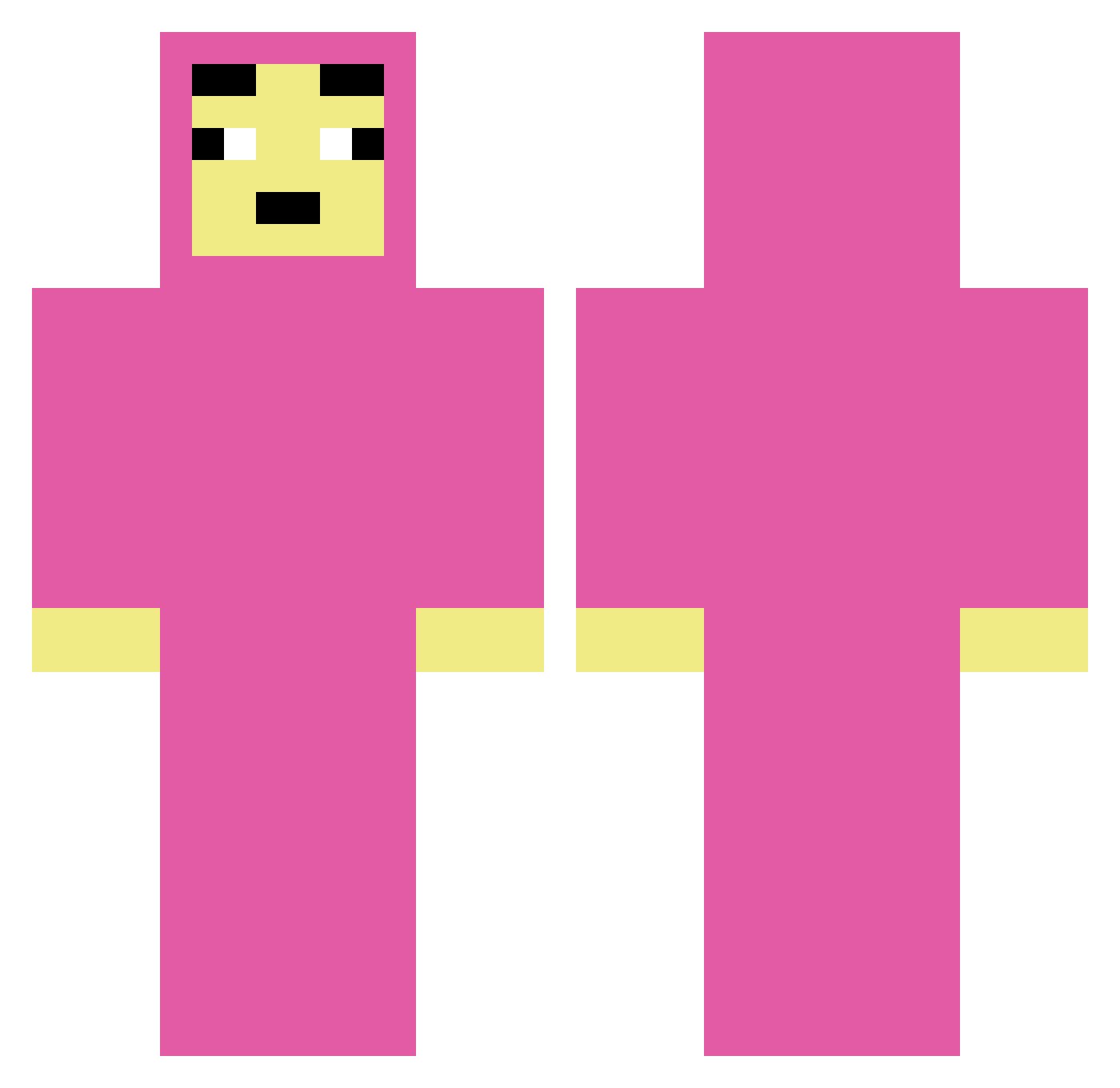 RunninS Minecraft skin, front and back view