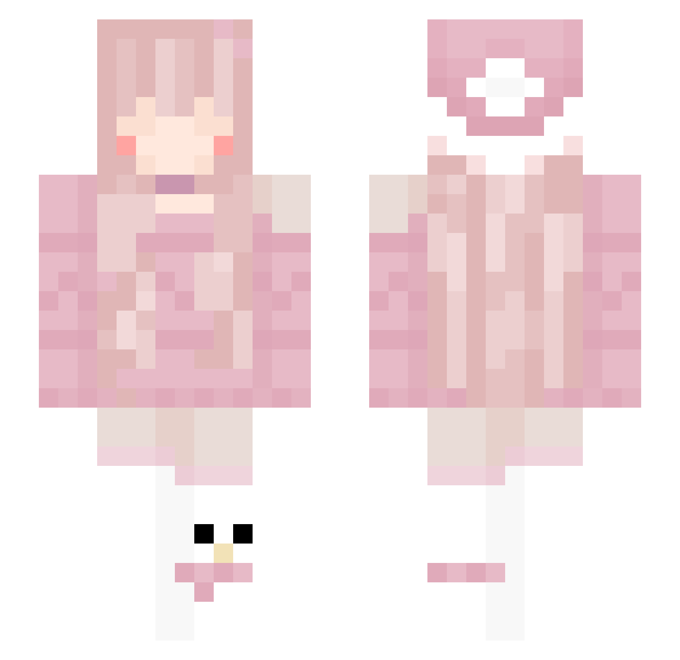 Akirabubble Minecraft skin, front and back view