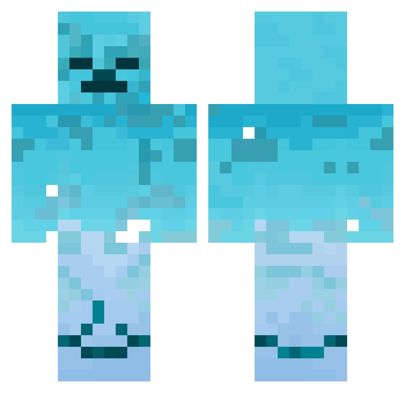 Berfectt Minecraft skin, front and back view