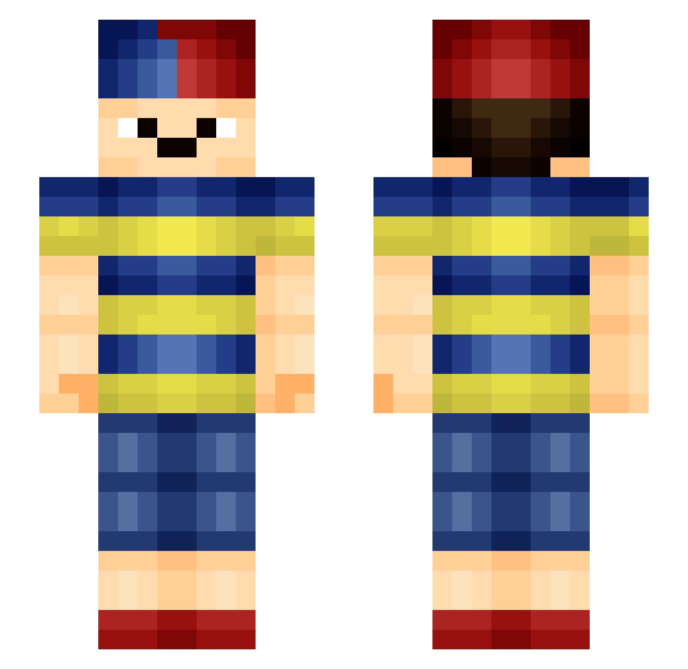 iBerzerker Minecraft skin, front and back view