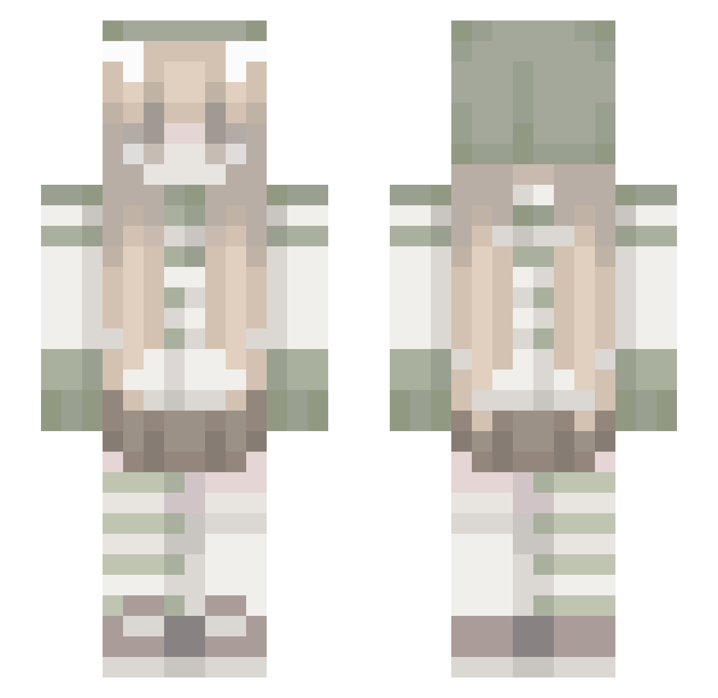 BuHadher Minecraft skin, front and back view