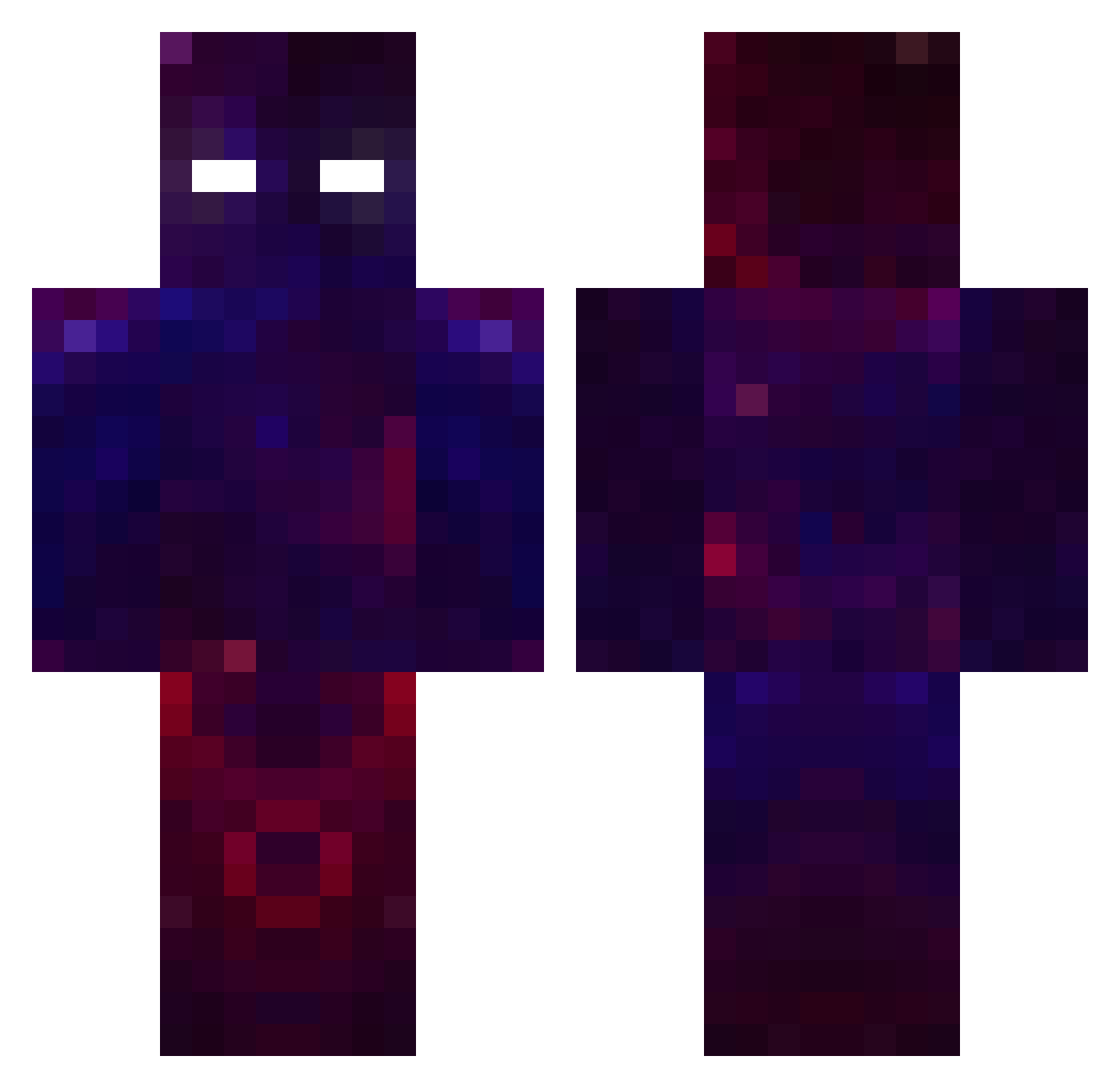 R4phell Minecraft skin, front and back view
