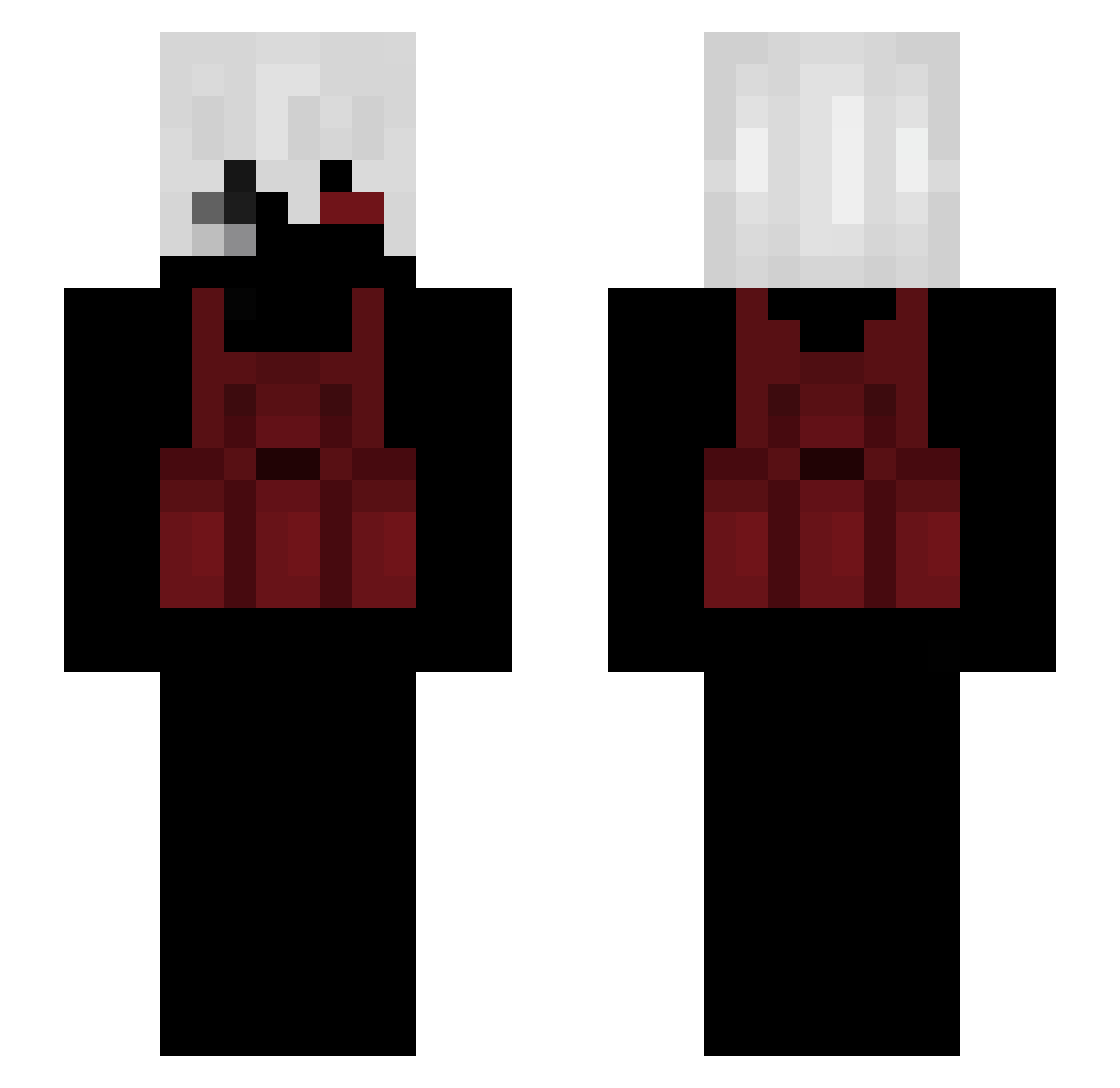 mnoj Minecraft skin, front and back view