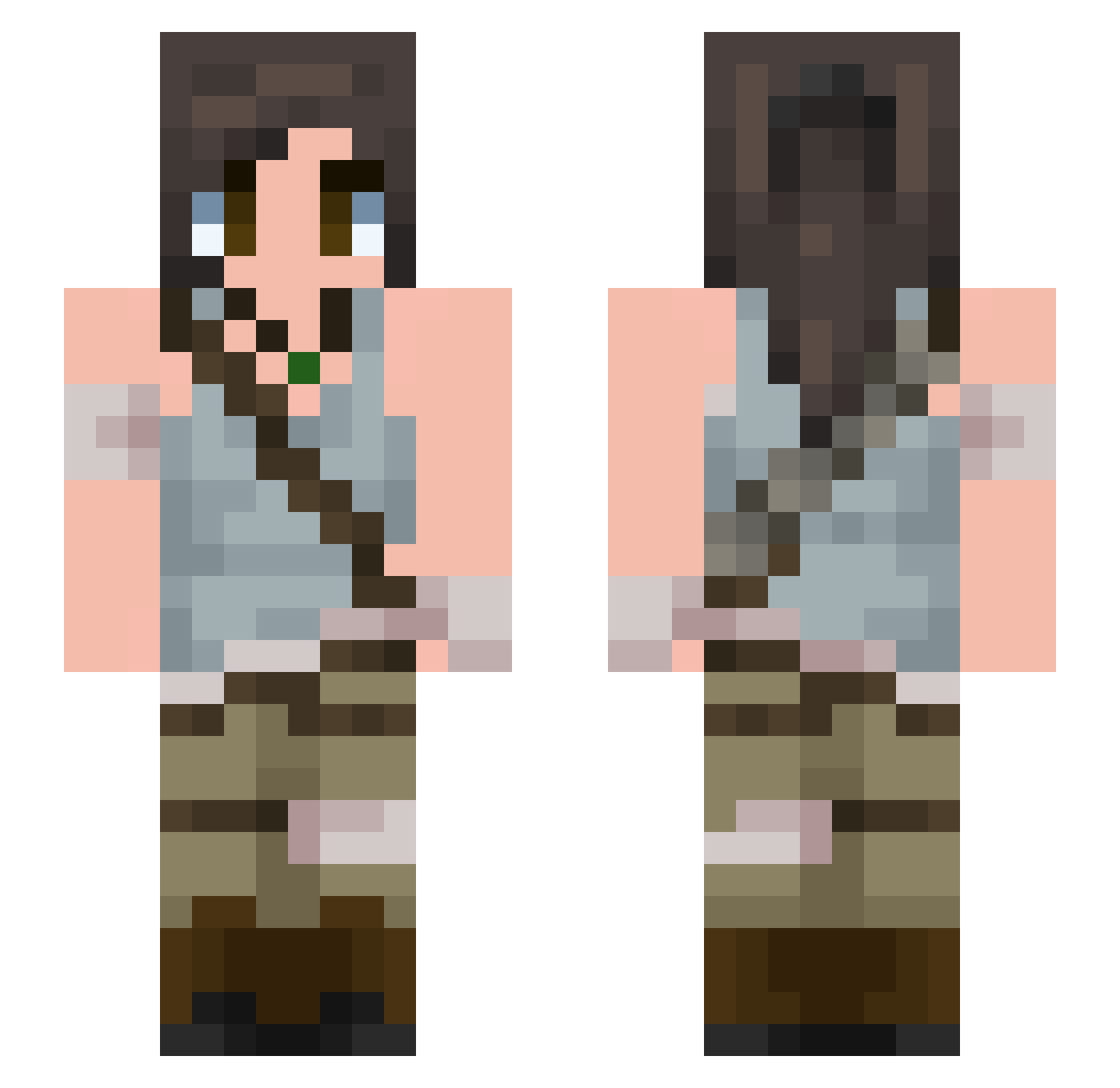 monnyowo Minecraft skin, front and back view