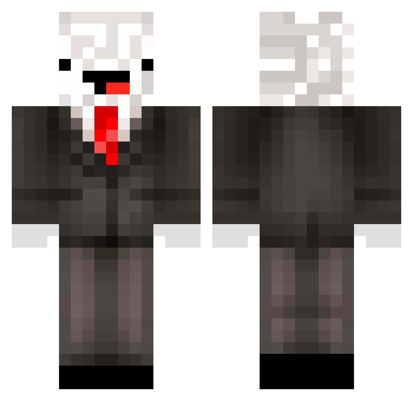 Psychogenic Minecraft skin, front and back view