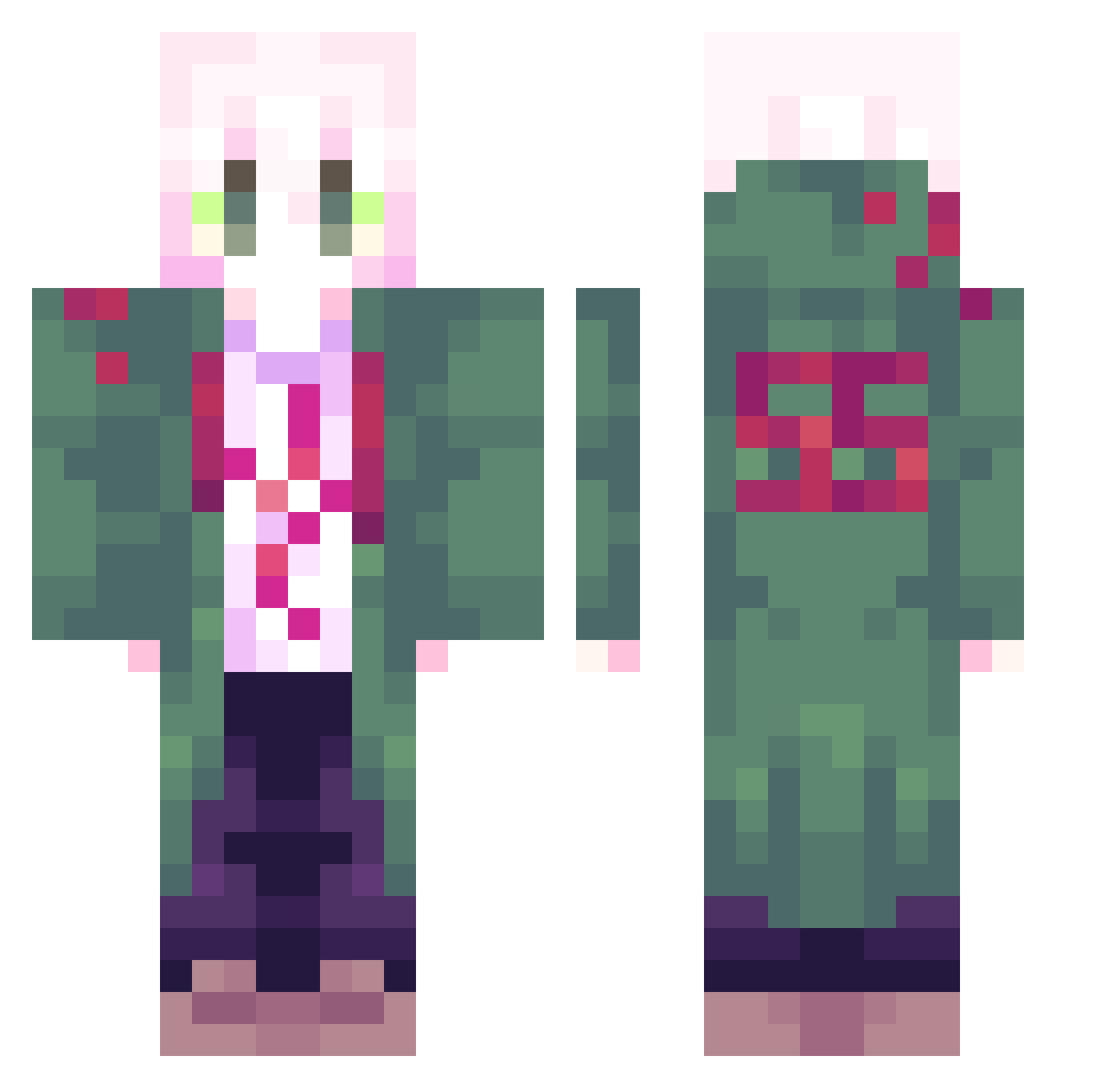 Donutisfun Minecraft skin, front and back view
