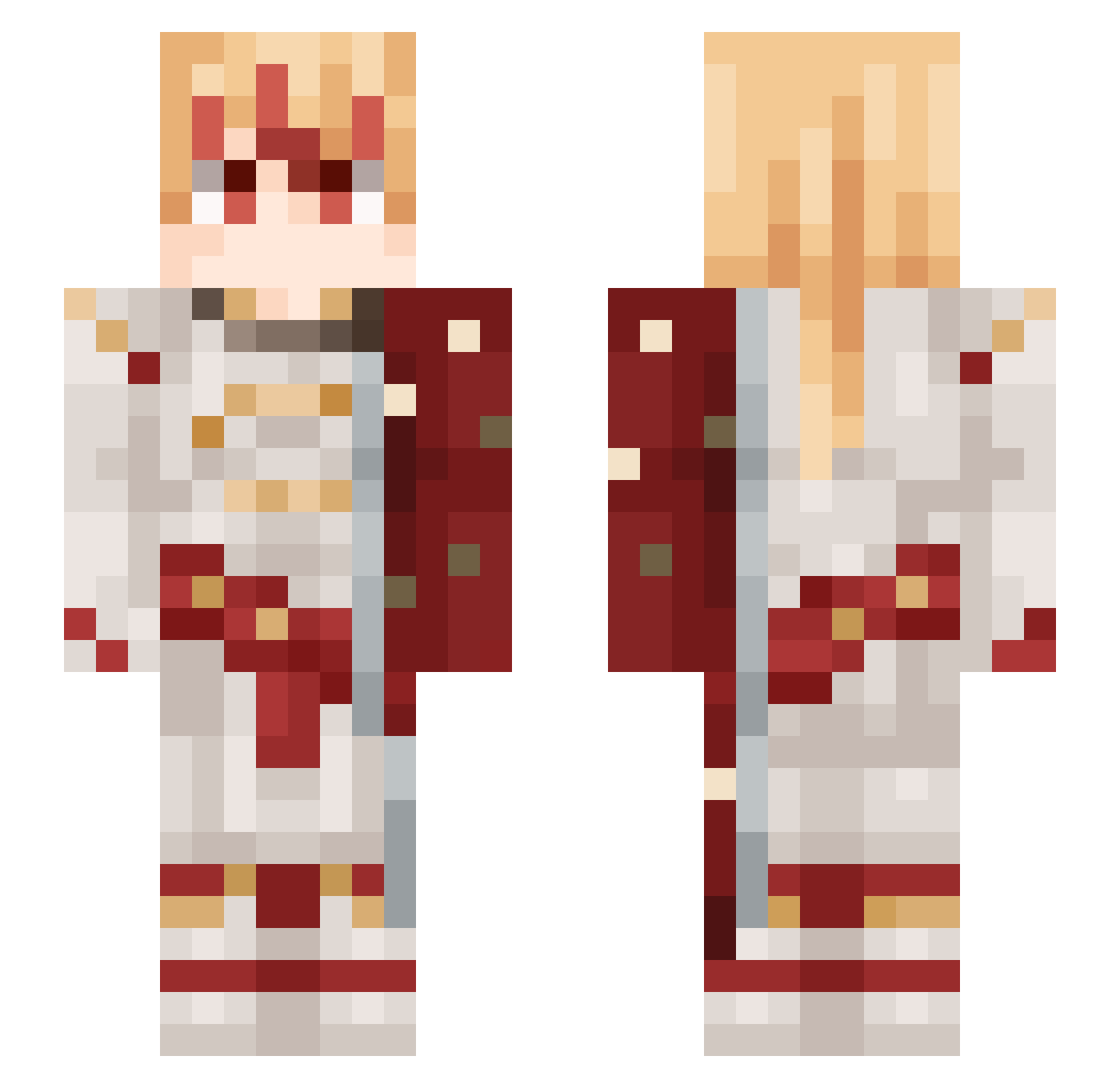 Popechancey Minecraft skin, front and back view
