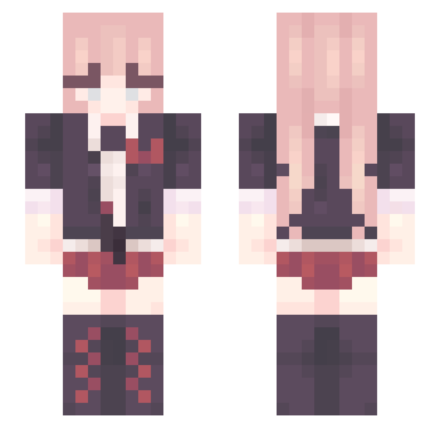 rinwql Minecraft skin, front and back view