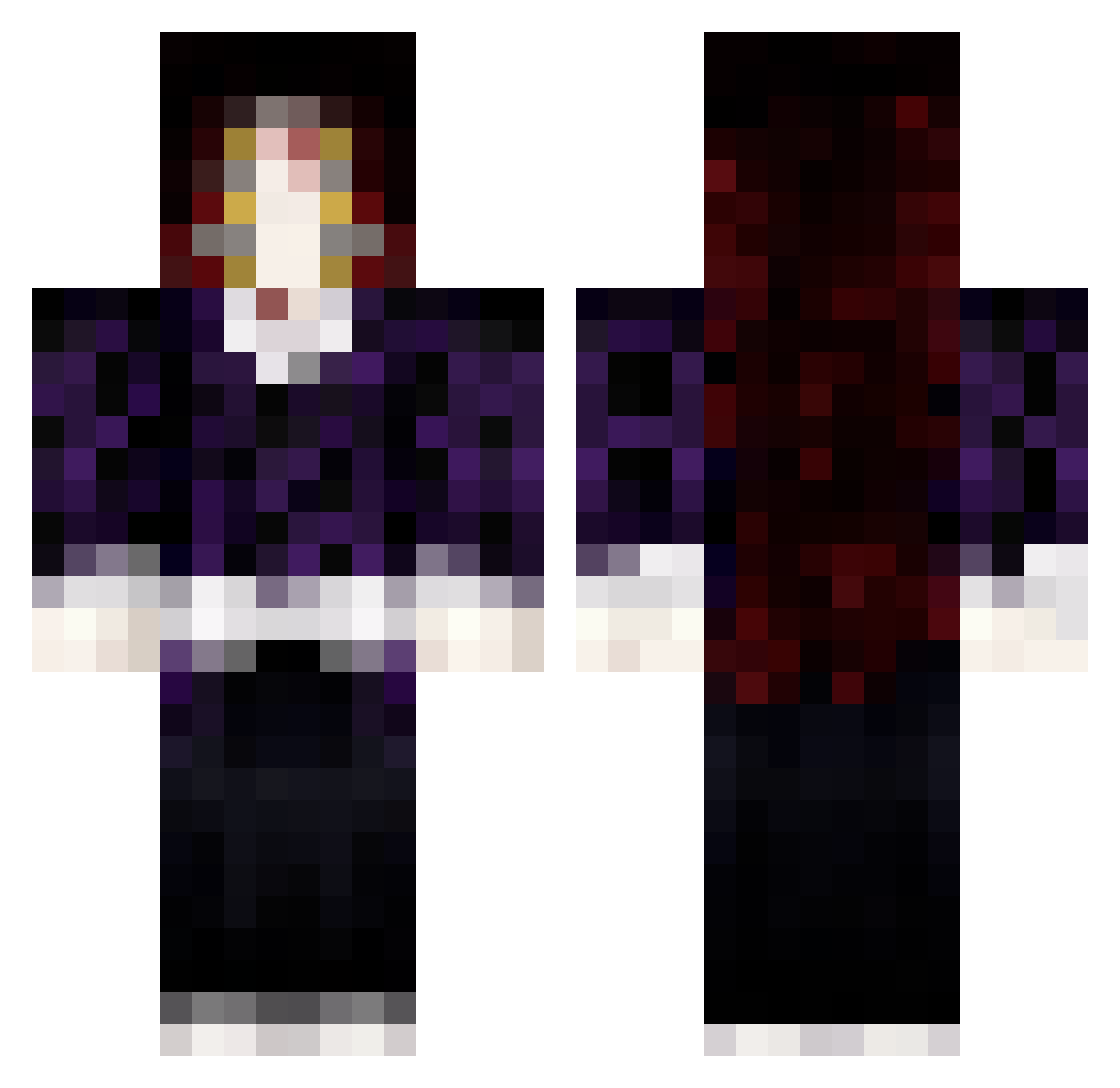 toasted_cinnamon Minecraft skin, front and back view