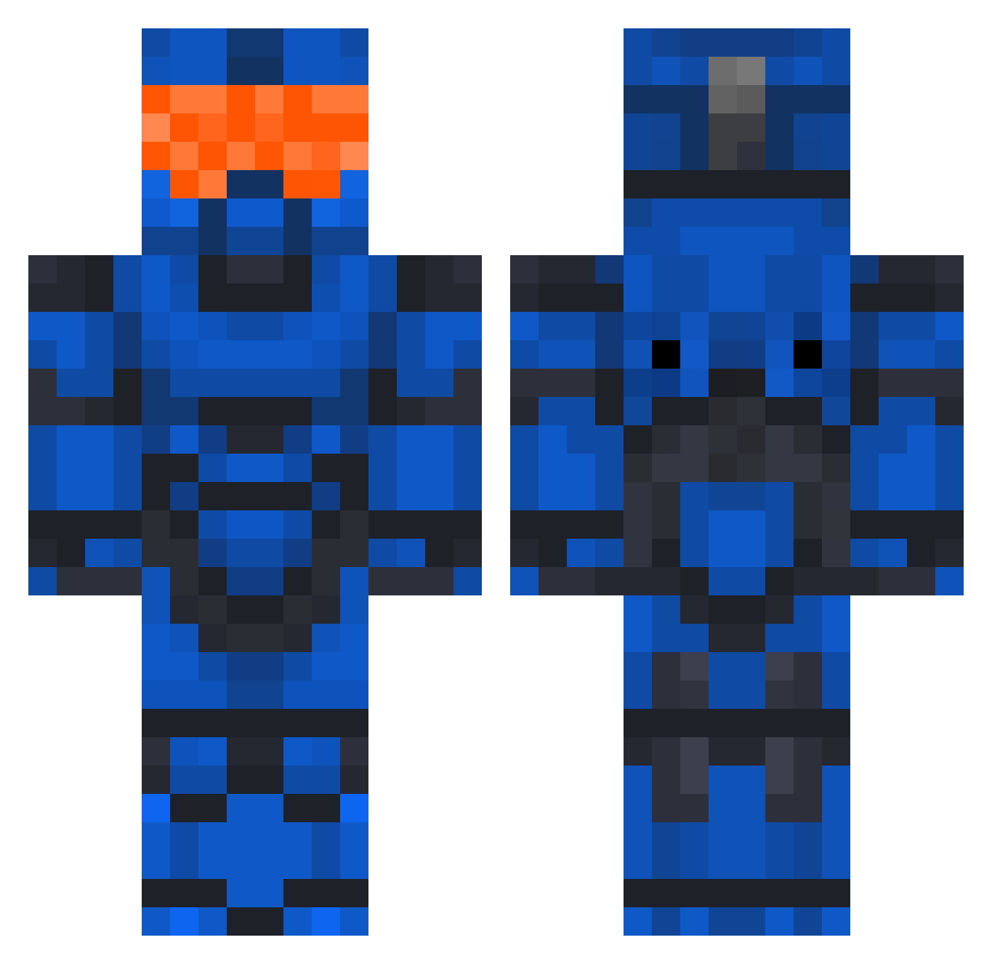 FlyinOrange Minecraft skin, front and back view