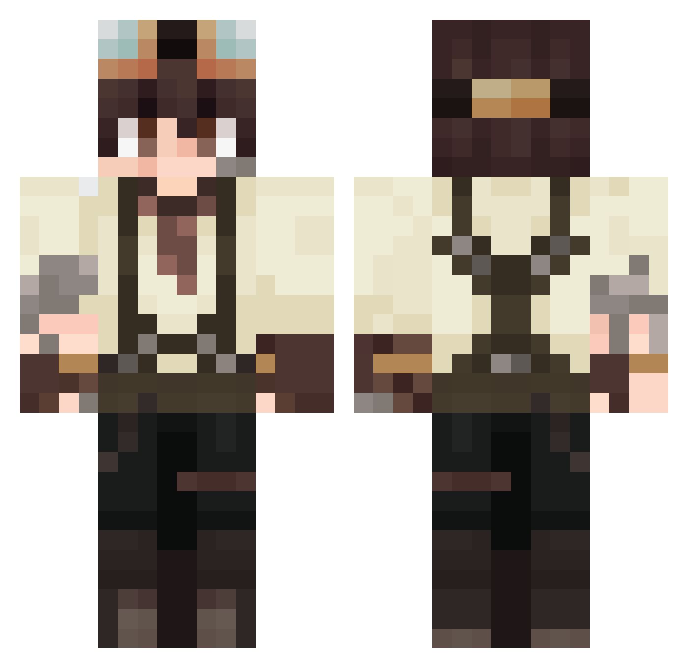 Zeedeee Minecraft skin, front and back view