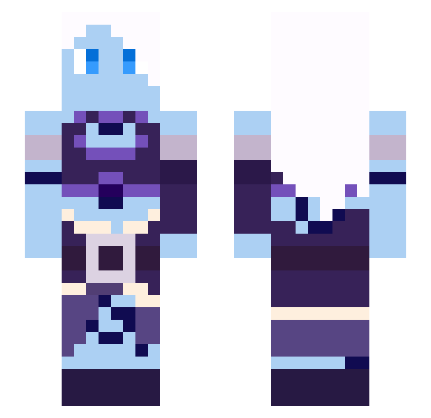 TerribleTanuki Minecraft skin, front and back view