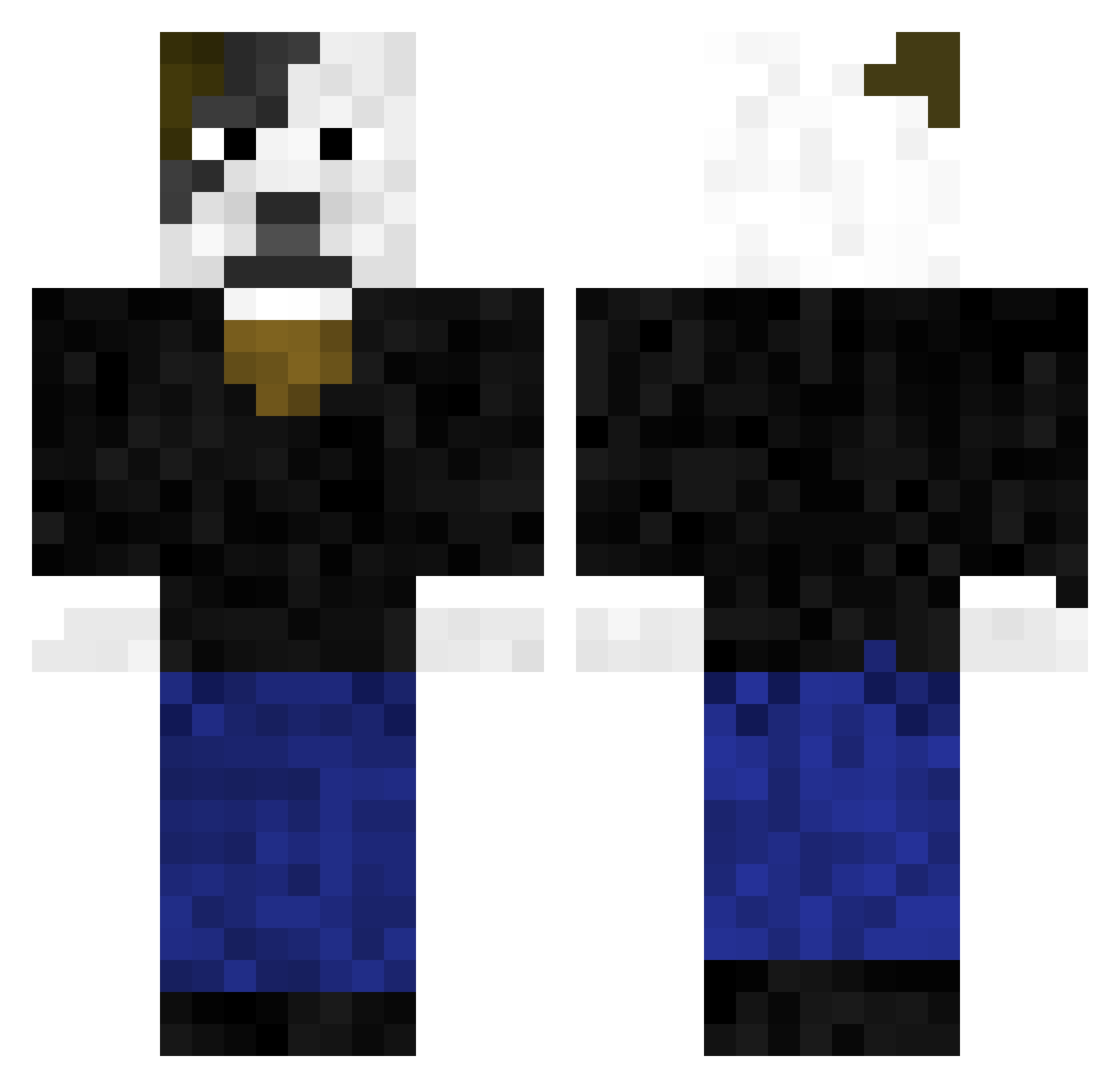 Zxcpo Minecraft skin, front and back view