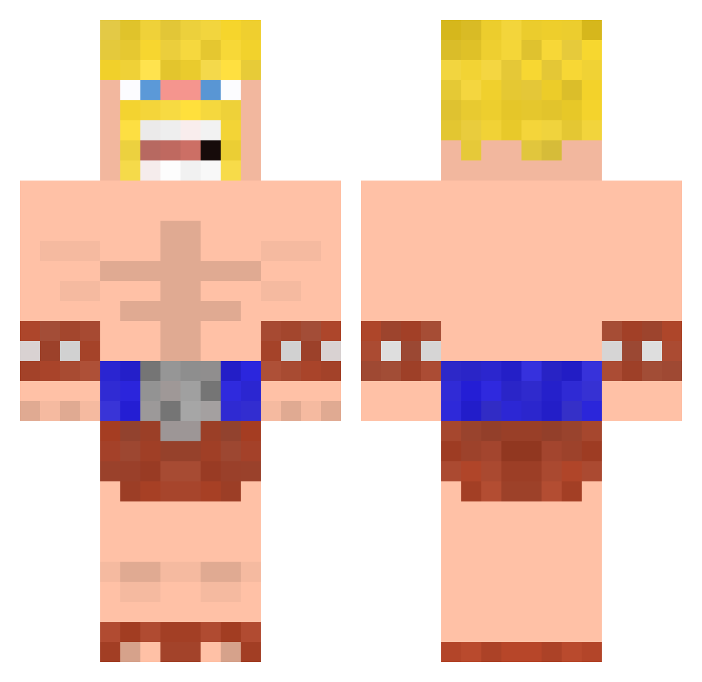 kkStruks Minecraft skin, front and back view