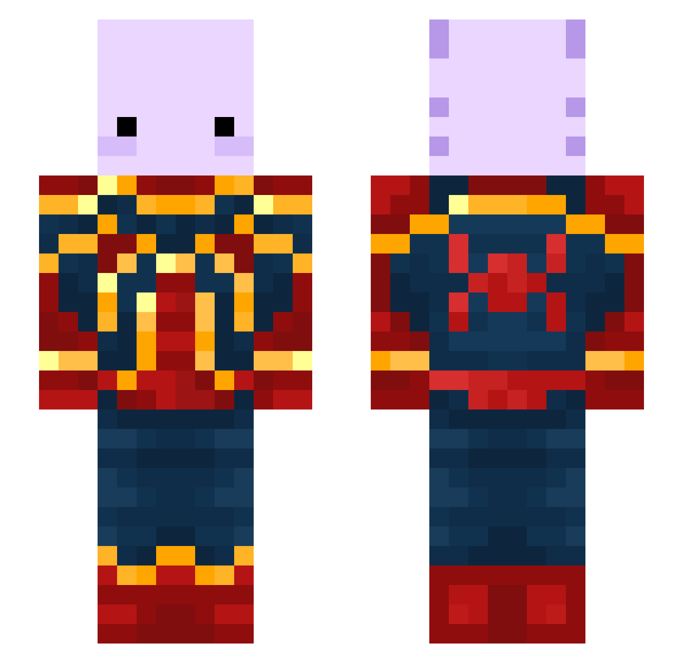 YohKung Minecraft skin, front and back view