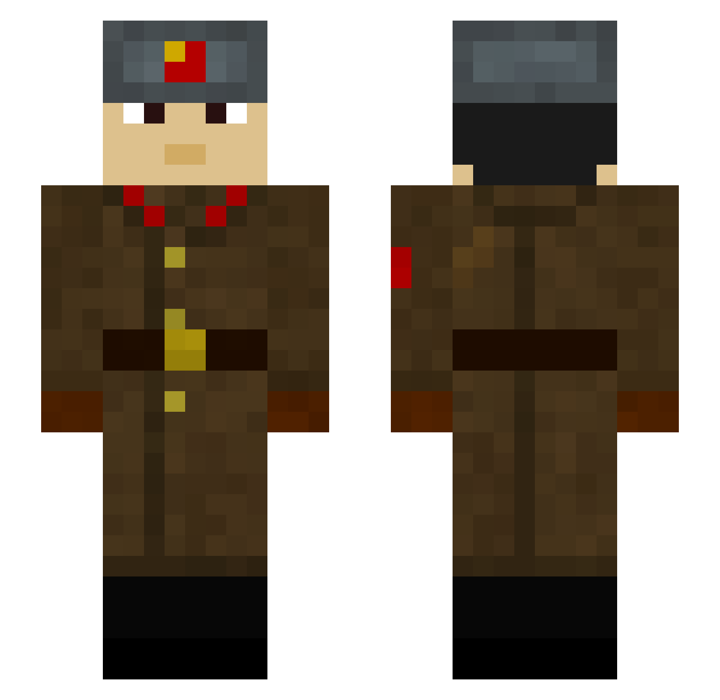 Crownly Minecraft skin, front and back view