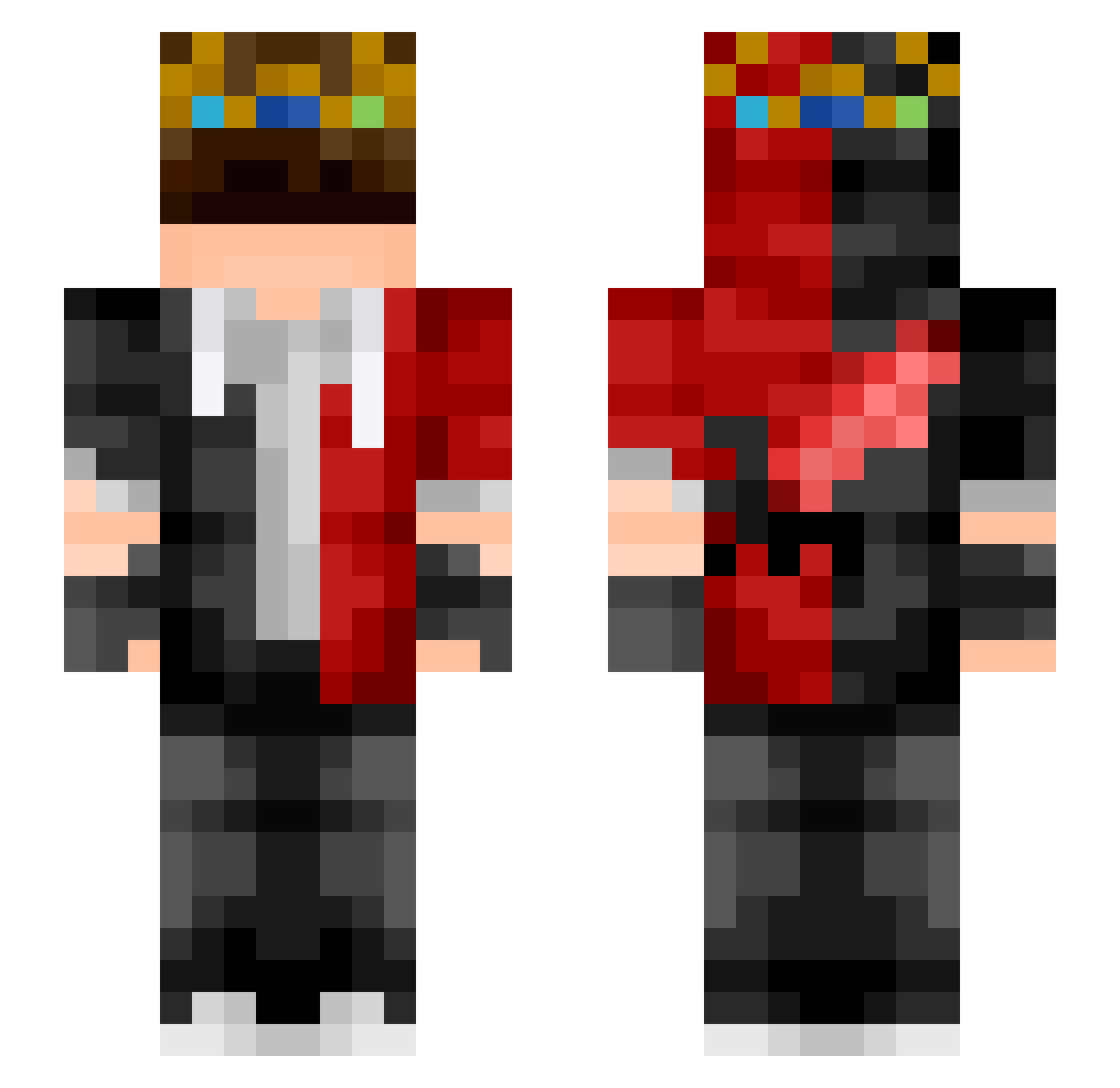 Tokoyami_010 Minecraft skin, front and back view