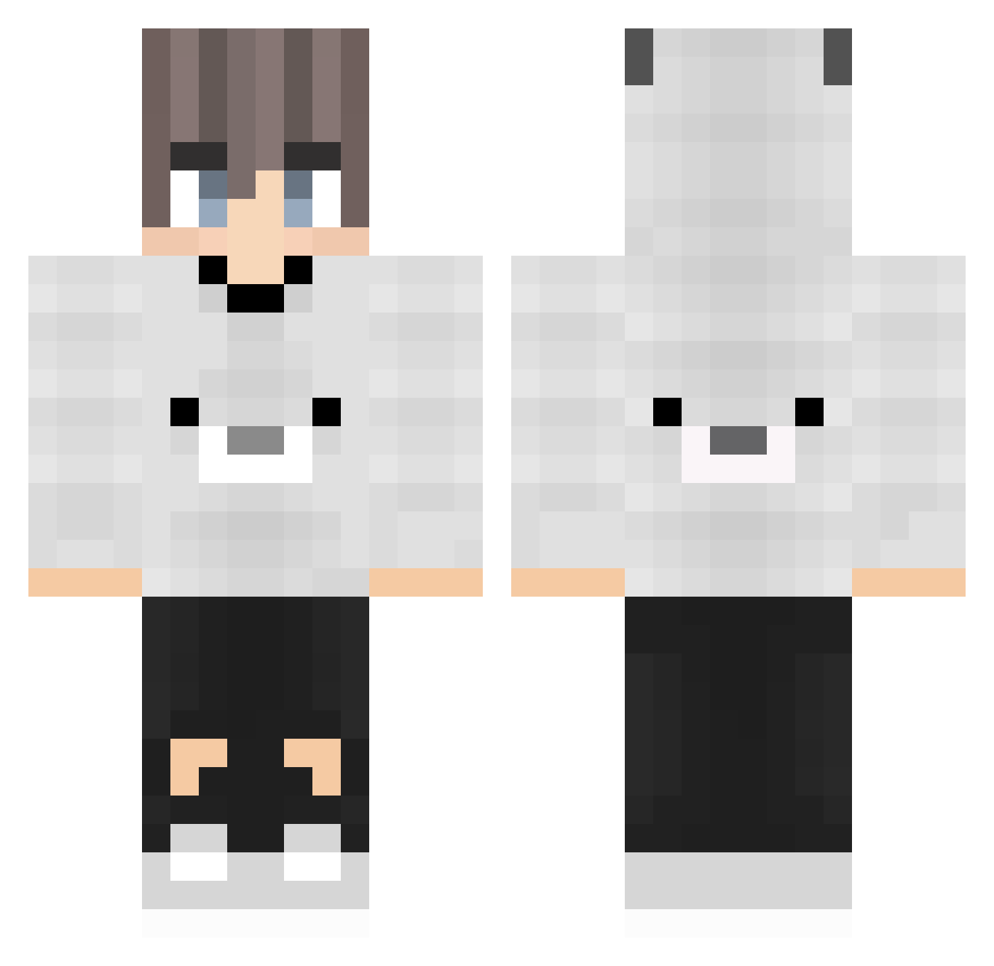 pitweetie Minecraft skin, front and back view