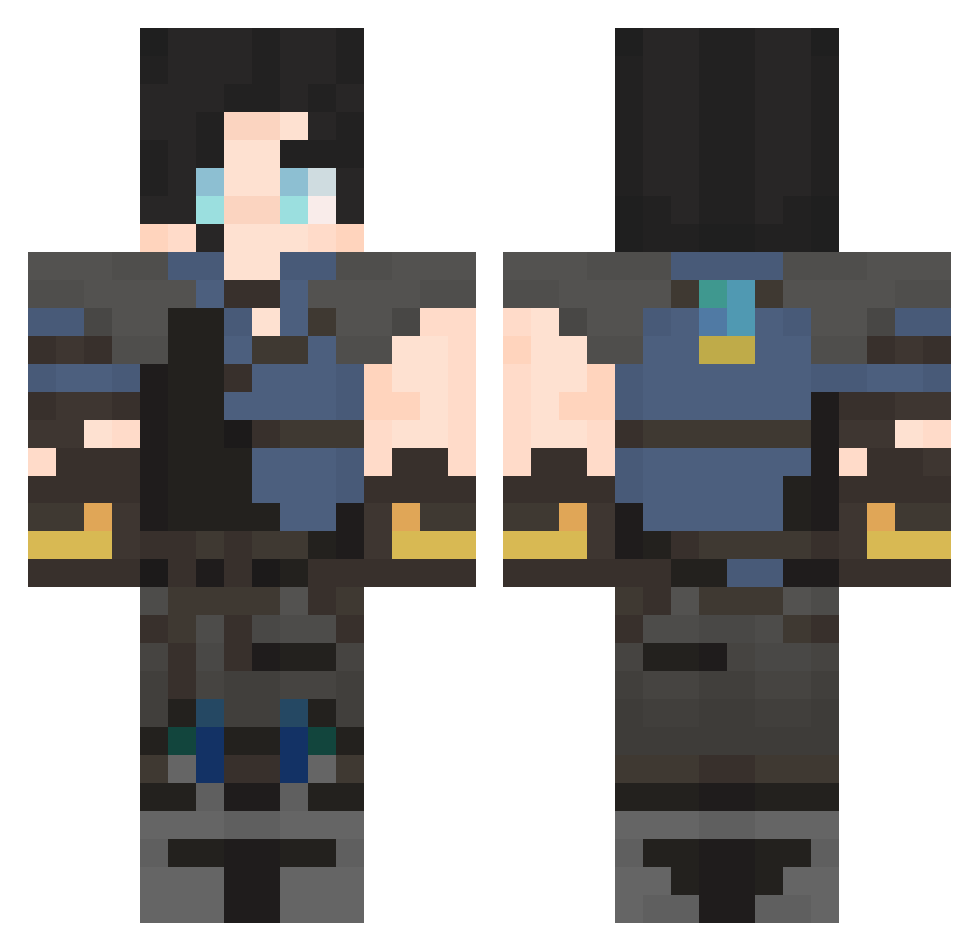 Teaben_ Minecraft skin, front and back view