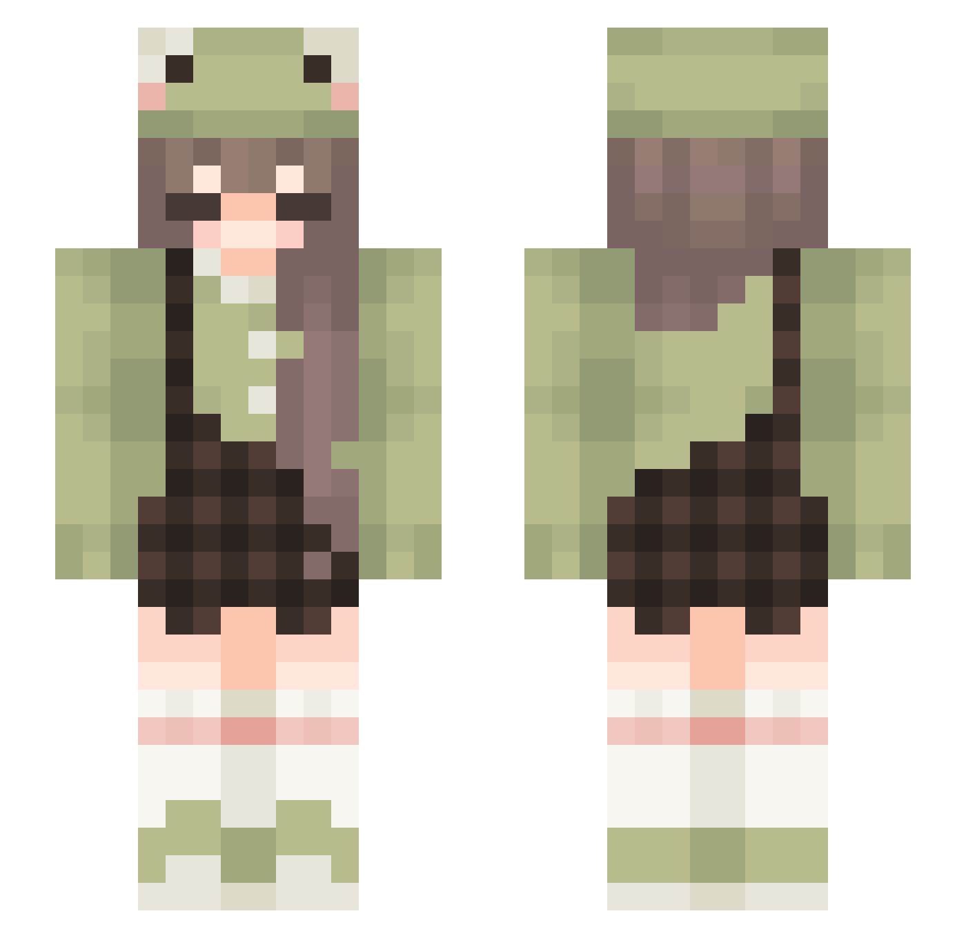victoriaurback Minecraft skin, front and back view