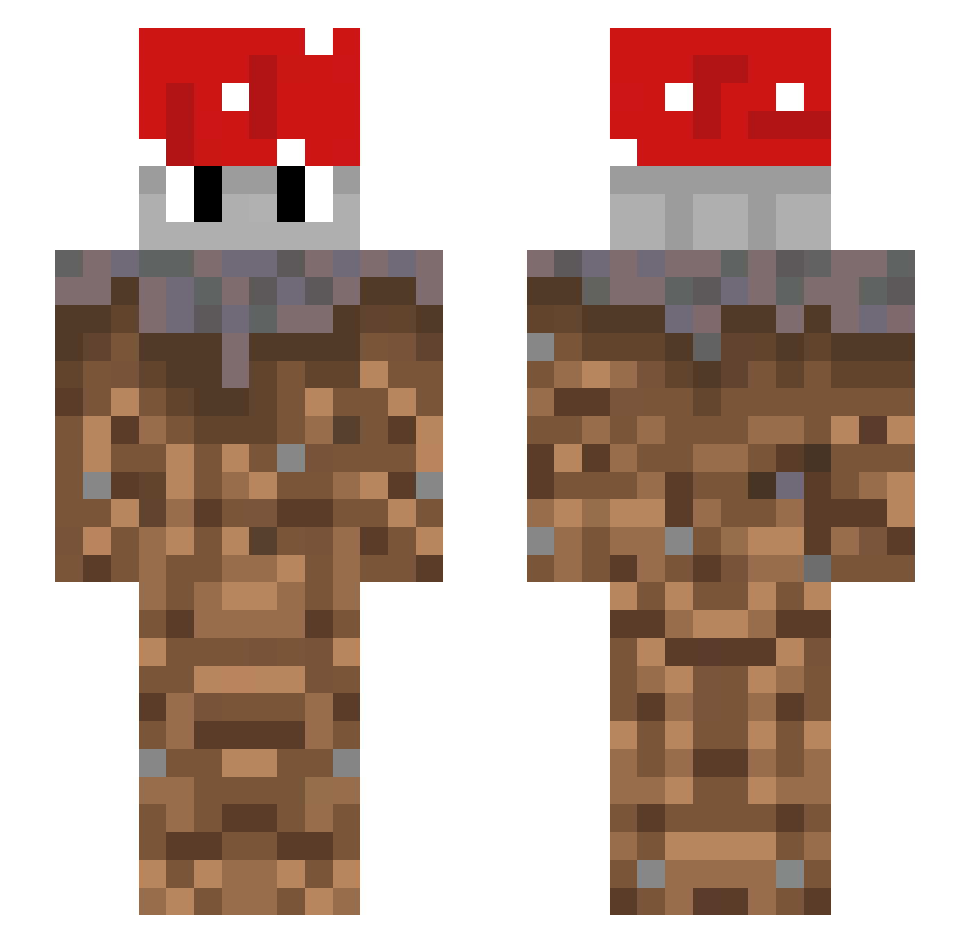 Zeisaki Minecraft skin, front and back view