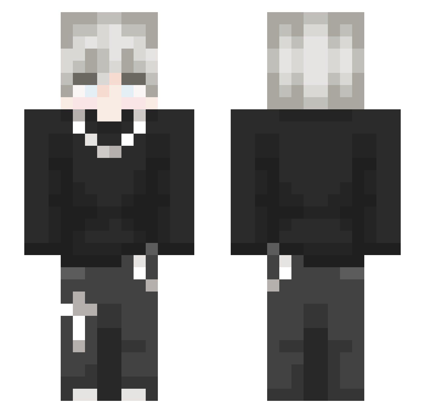 Zach43xs Minecraft skin, front and back view