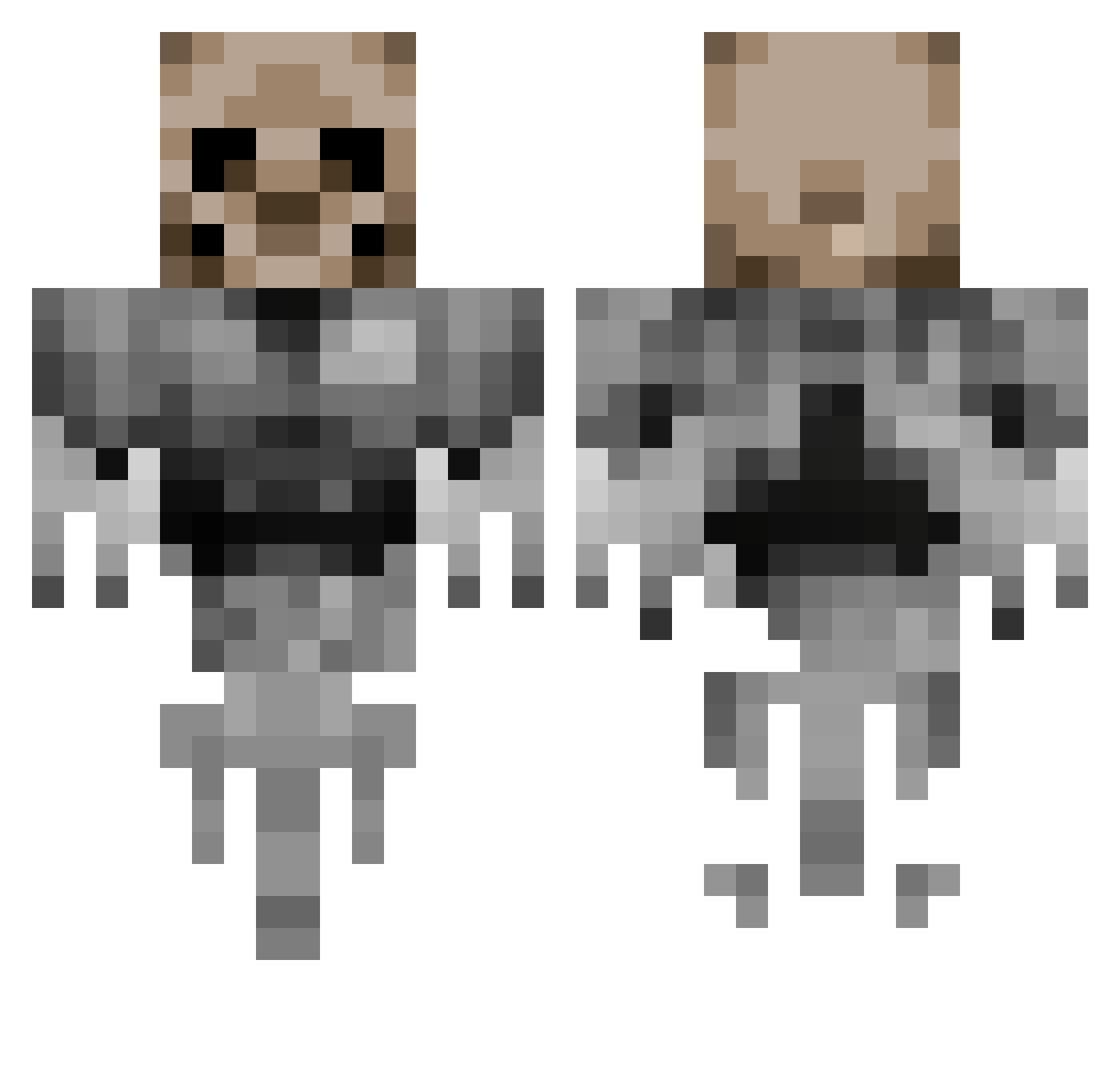 Habble Minecraft skin, front and back view
