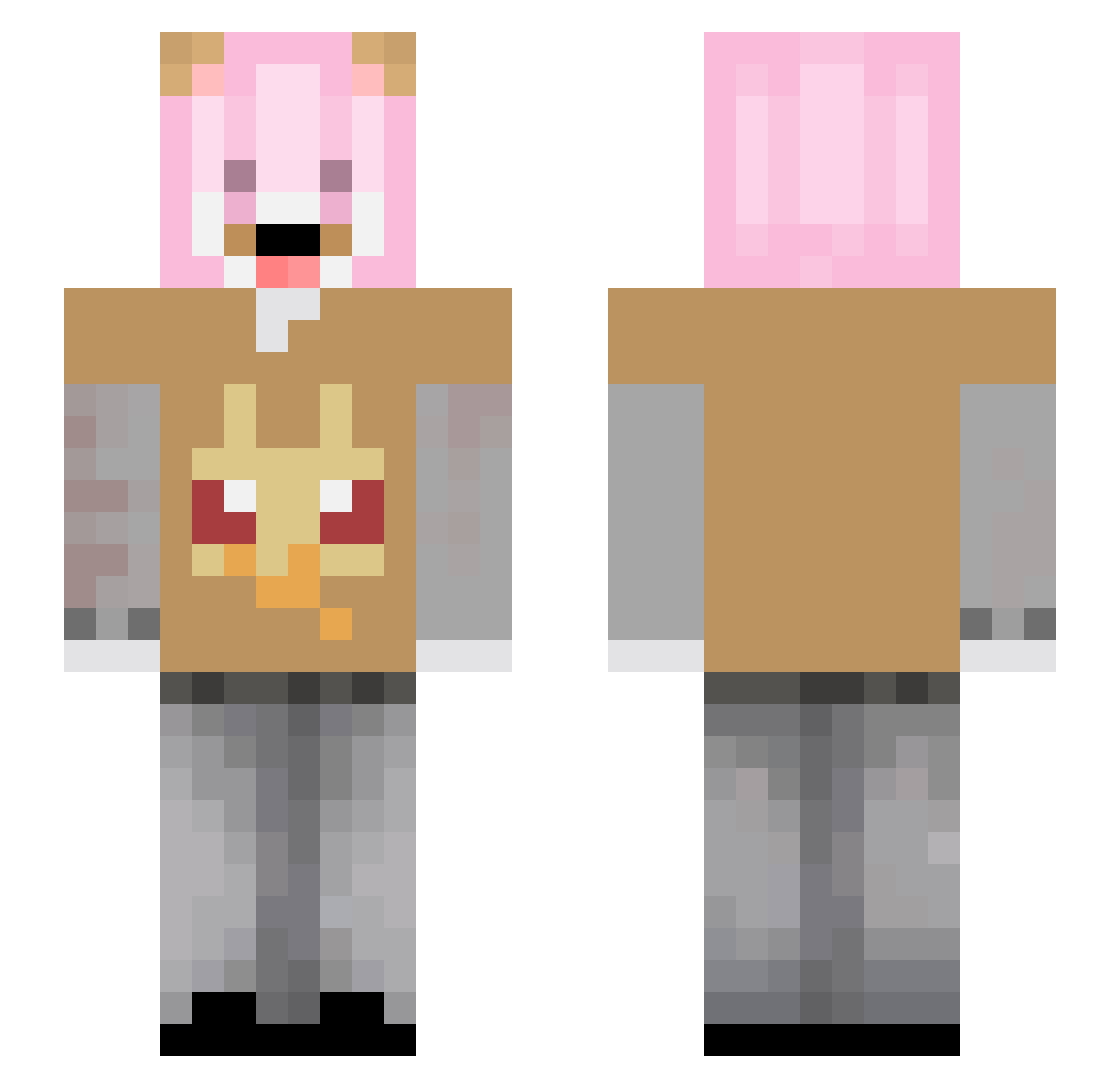 w7ay Minecraft skin, front and back view