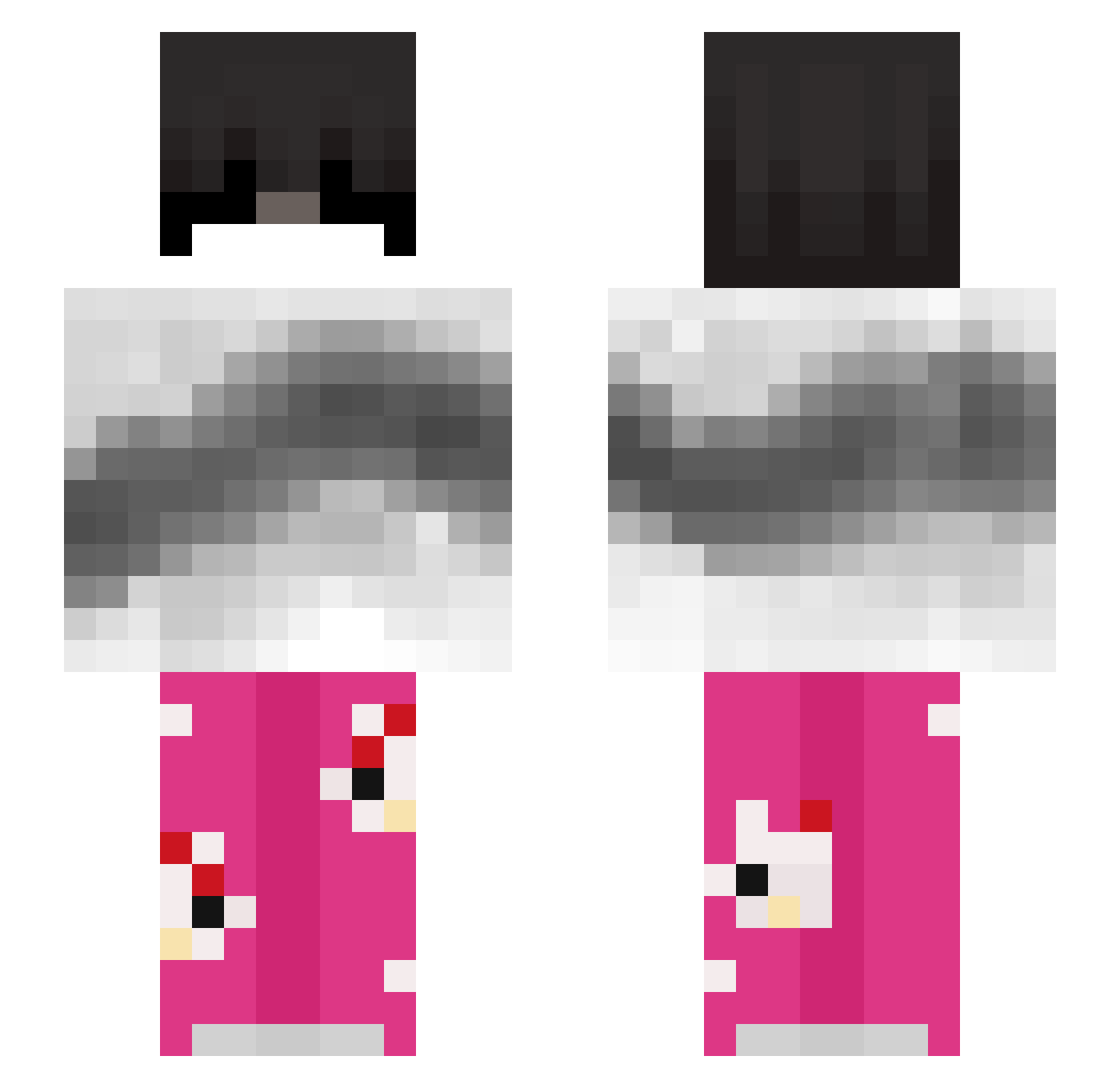 Wirdz Minecraft skin, front and back view
