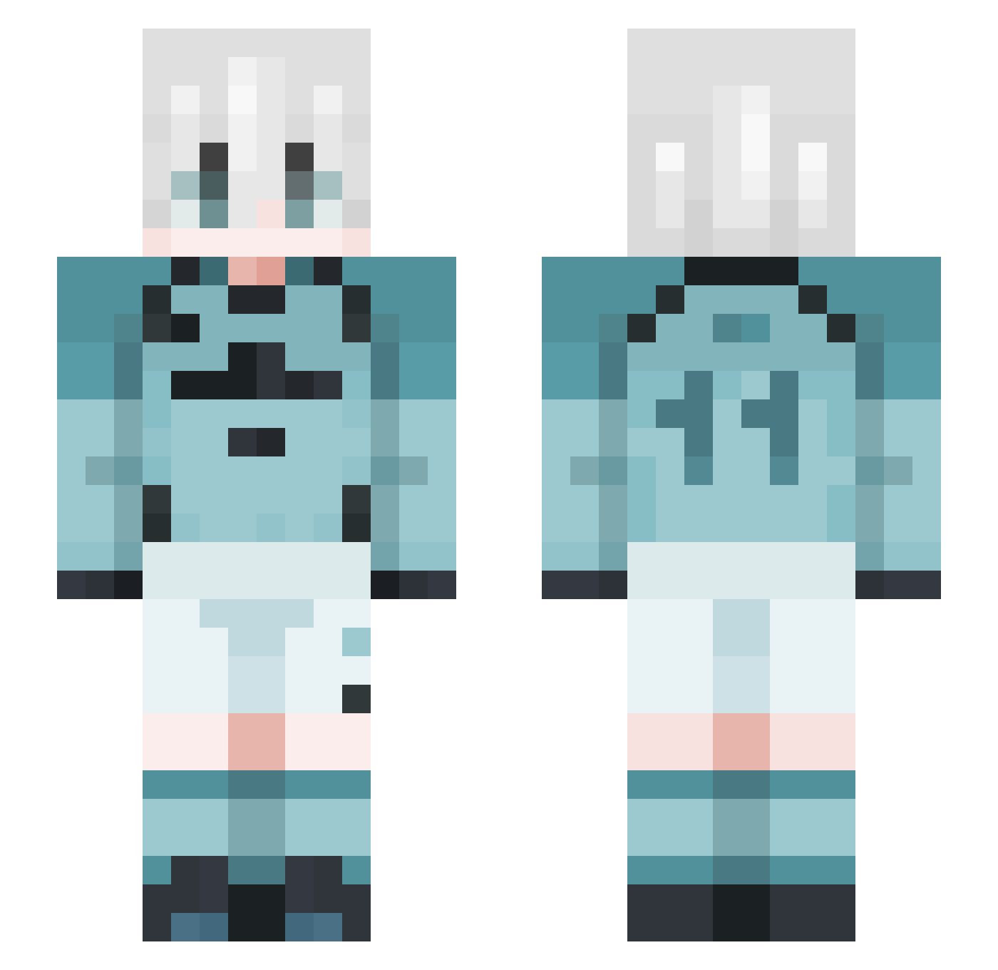 hahahahaaland Minecraft skin, front and back view