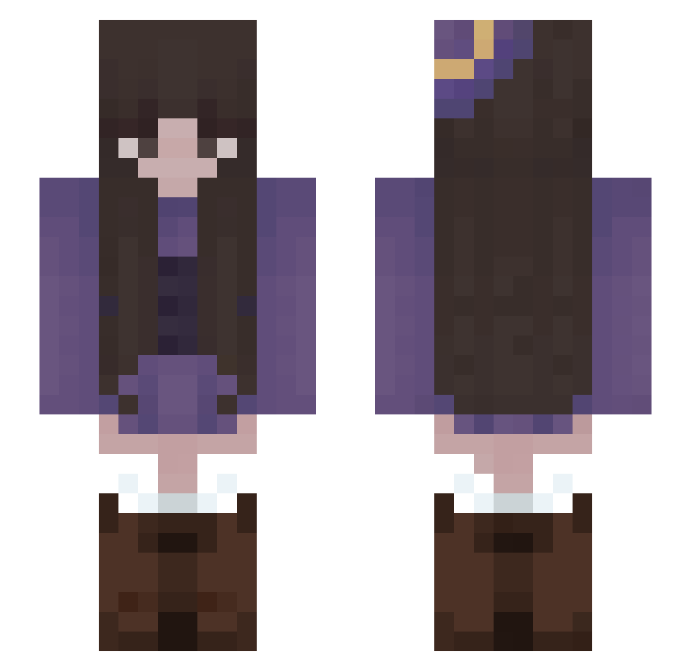 Astrophelia Minecraft skin, front and back view