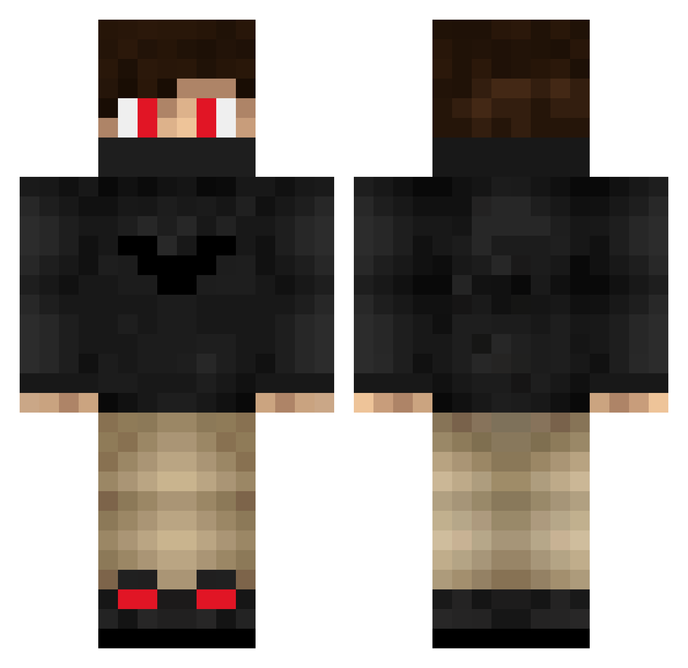 WoahThatCombo Minecraft skin, front and back view